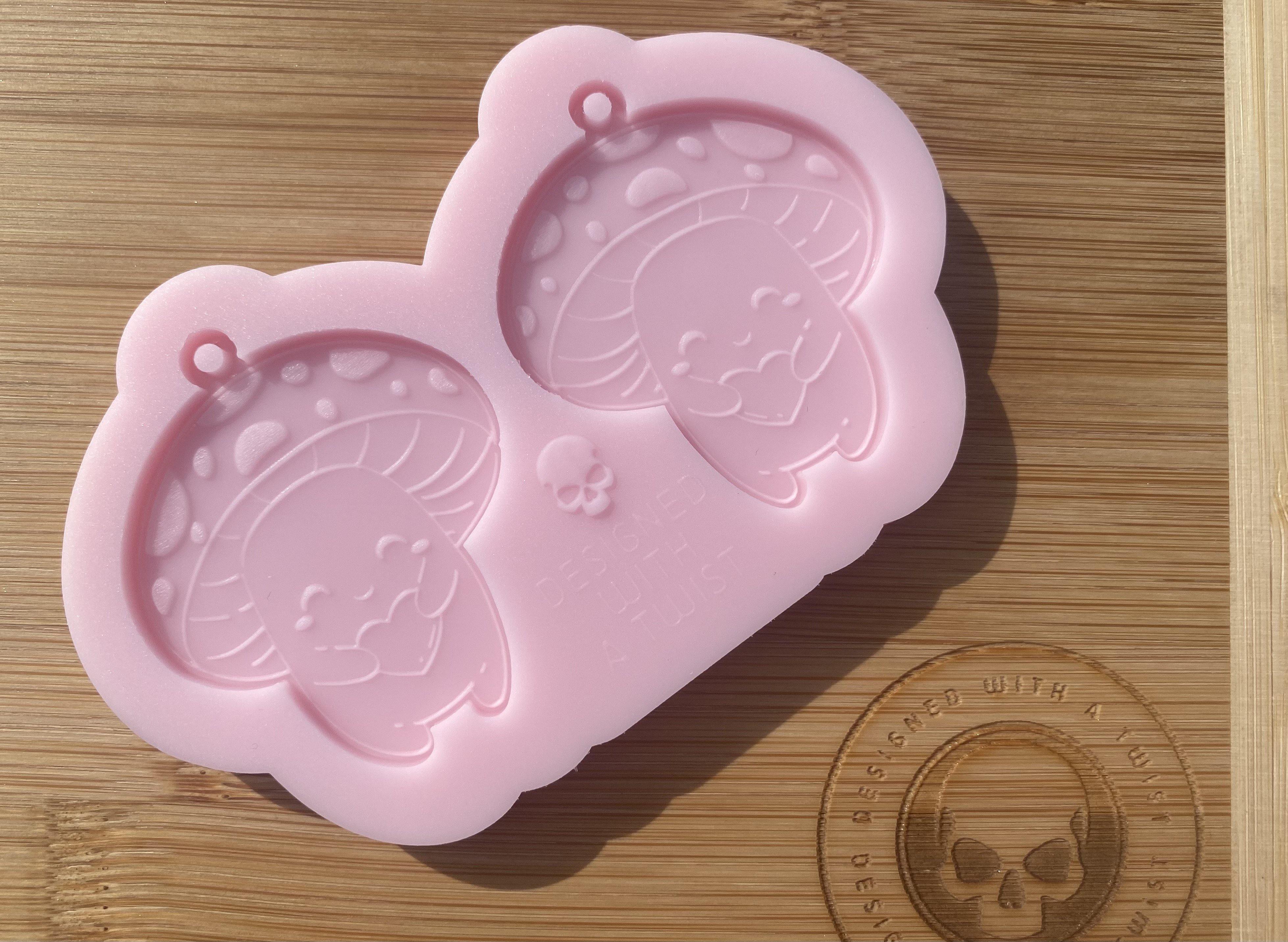 Cute Mushroom Earring Silicone Mold - Designed with a Twist - Top quality silicone molds made in the UK.