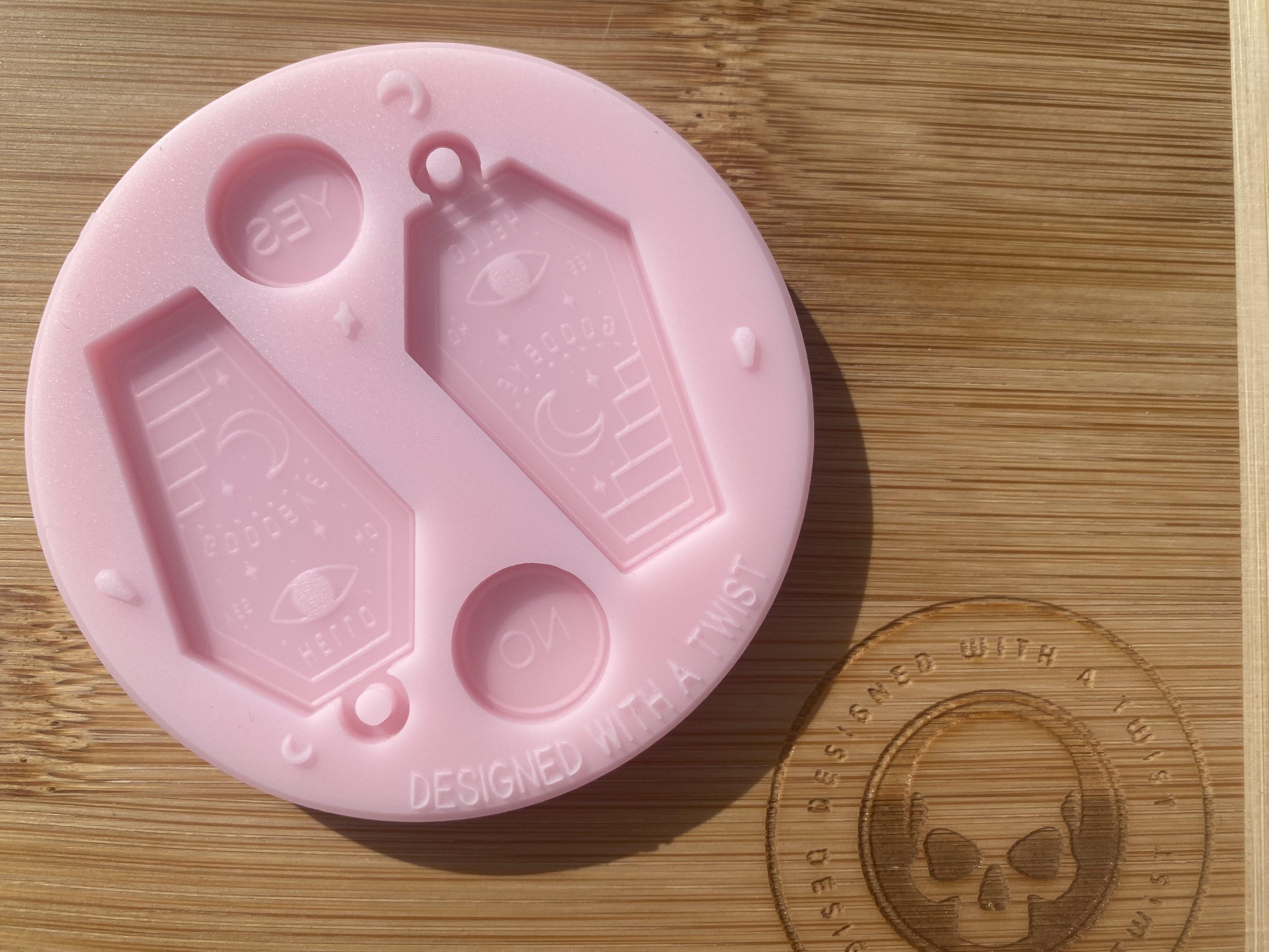 Coffin Ouija Board Earring Silicone Mold - Designed with a Twist - Top quality silicone molds made in the UK.