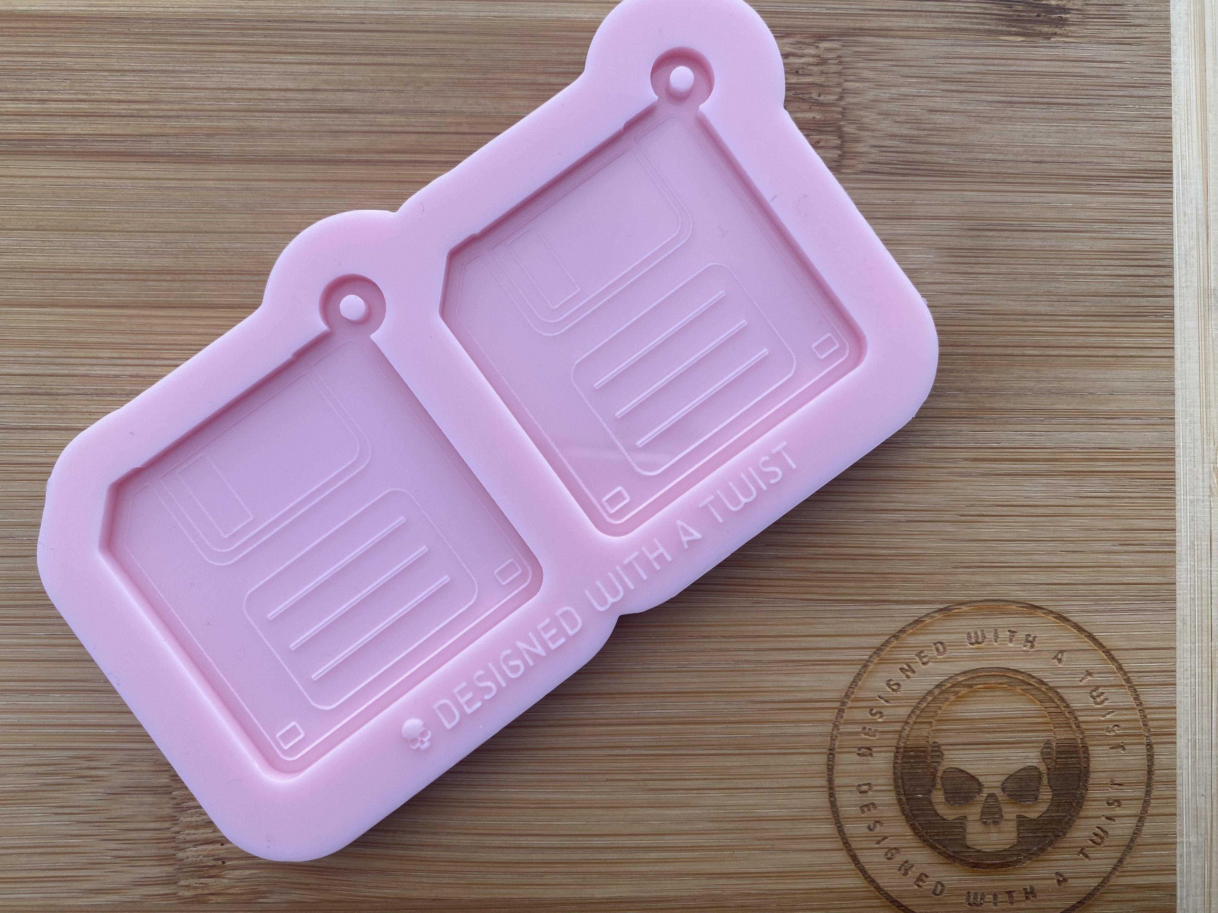 Floppy Disk Earring Silicone Mold - Designed with a Twist - Top quality silicone molds made in the UK.