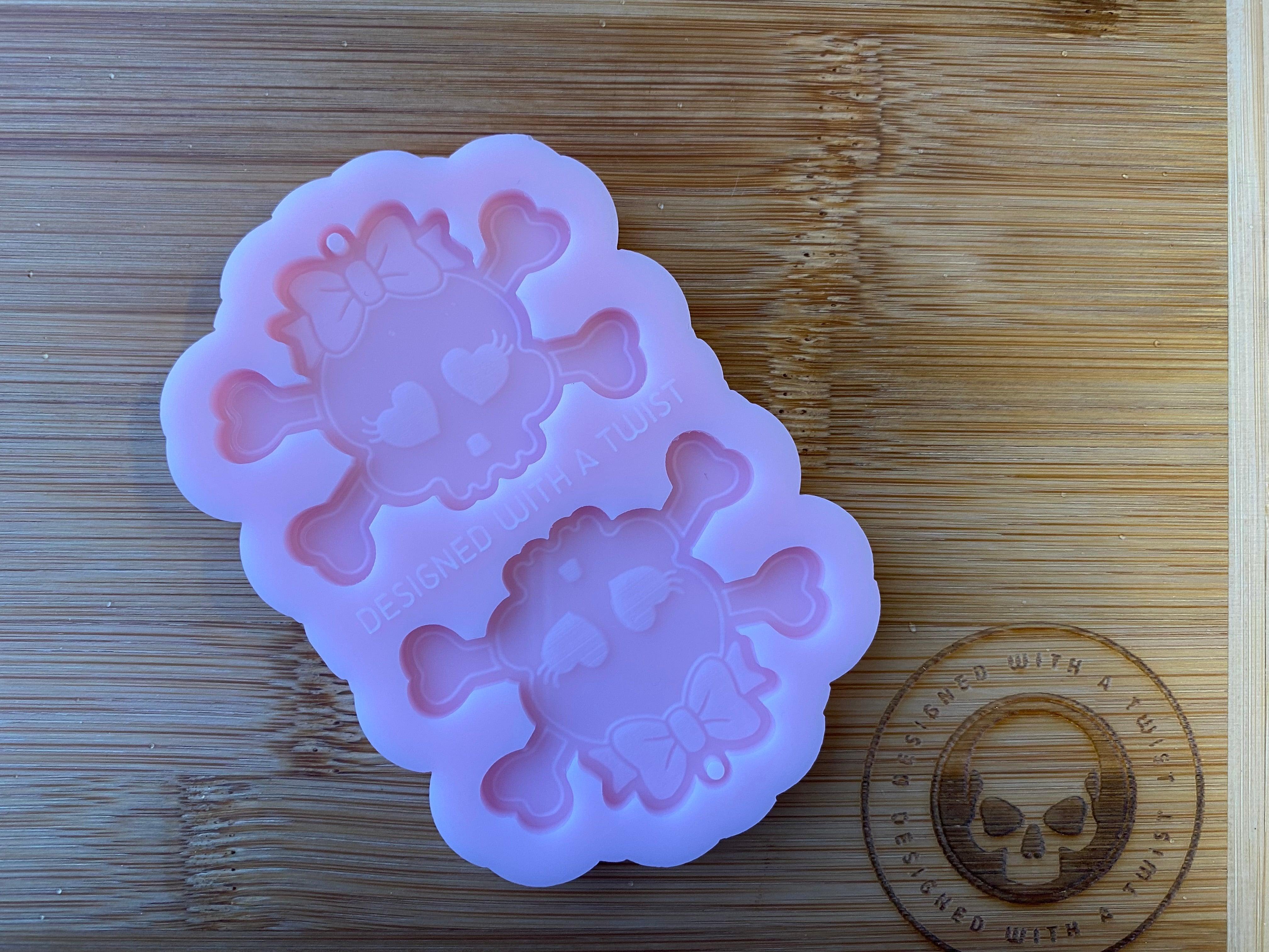 Love Skull Earring Silicone Mold - Designed with a Twist - Top quality silicone molds made in the UK.
