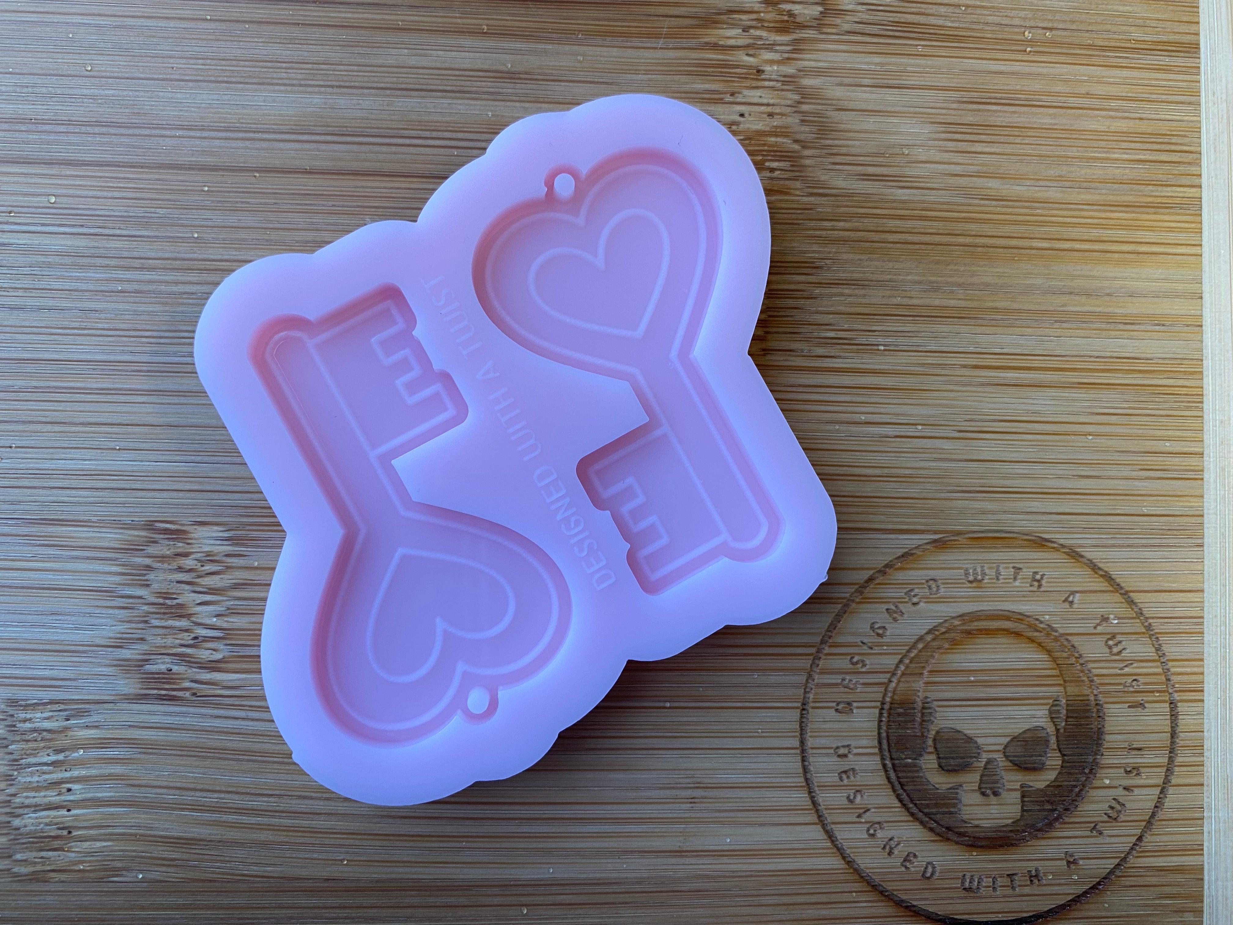 Key To My Heart Earring Silicone Mold - Designed with a Twist - Top quality silicone molds made in the UK.