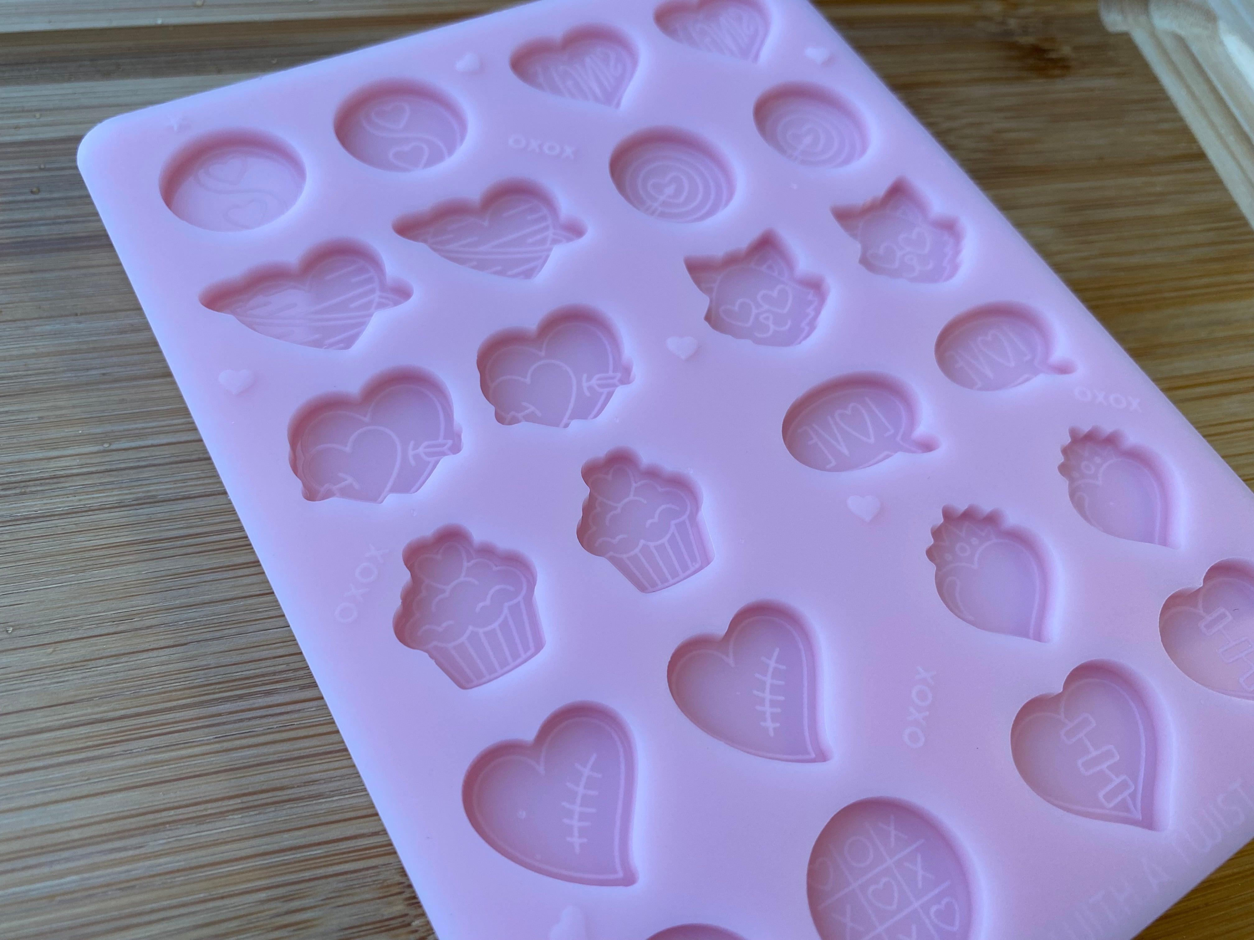 Valentines Mix & Match Stud Earring Silicone Mold - Designed with a Twist - Top quality silicone molds made in the UK.