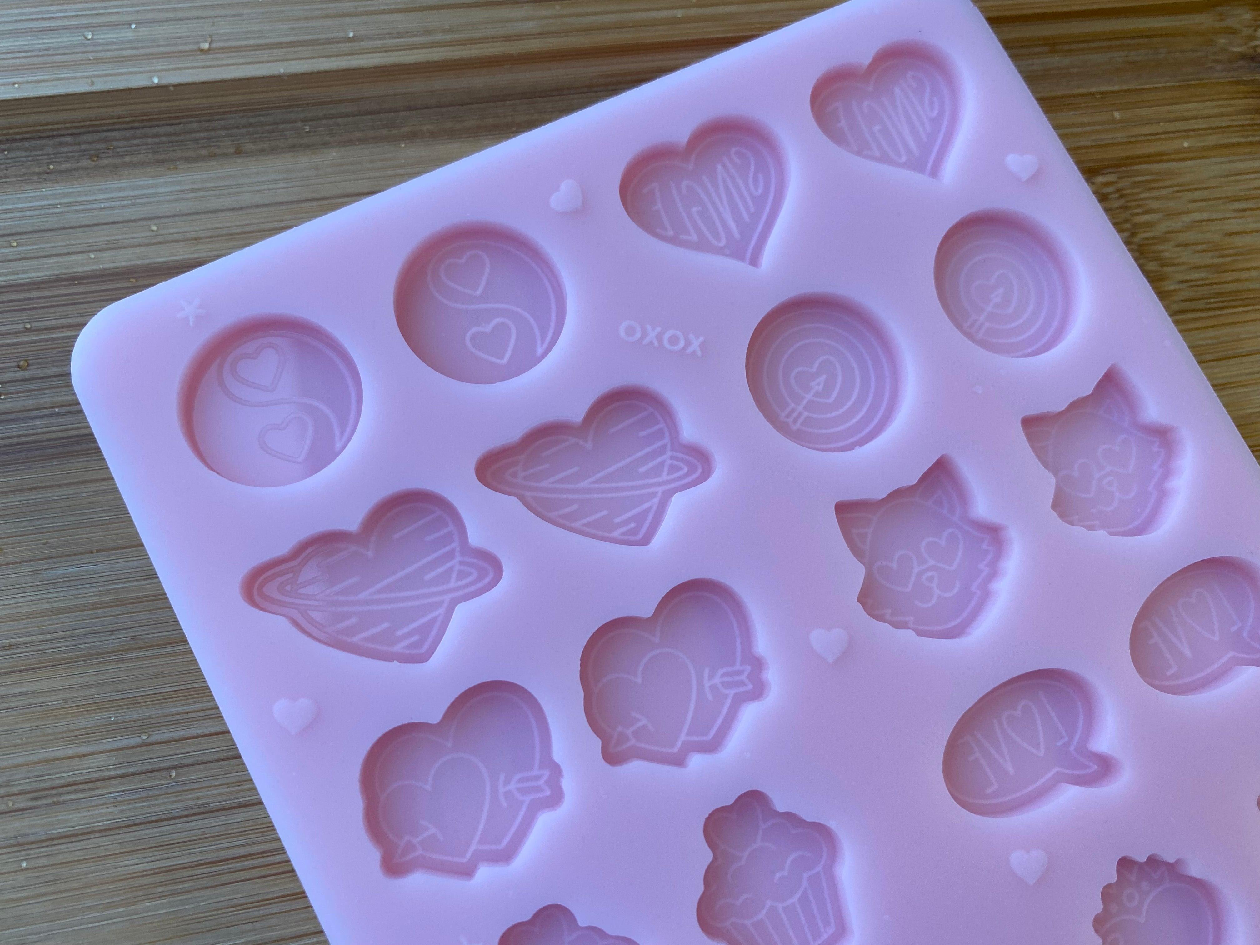 Valentines Mix & Match Stud Earring Silicone Mold - Designed with a Twist - Top quality silicone molds made in the UK.