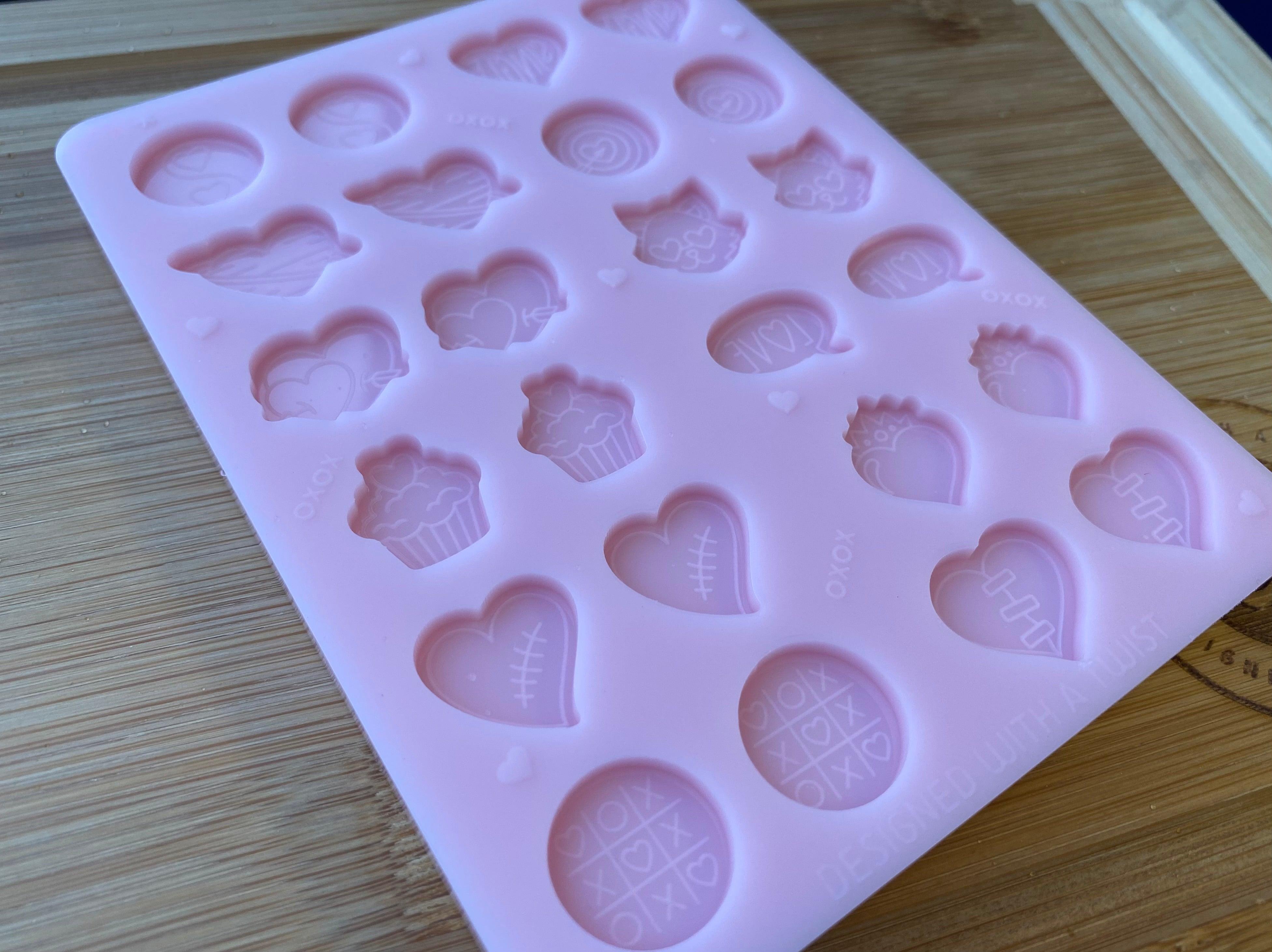 Valentines Mix & Match Stud Earring Silicone Mold - Designed with a Twist - Top quality silicone molds made in the UK.