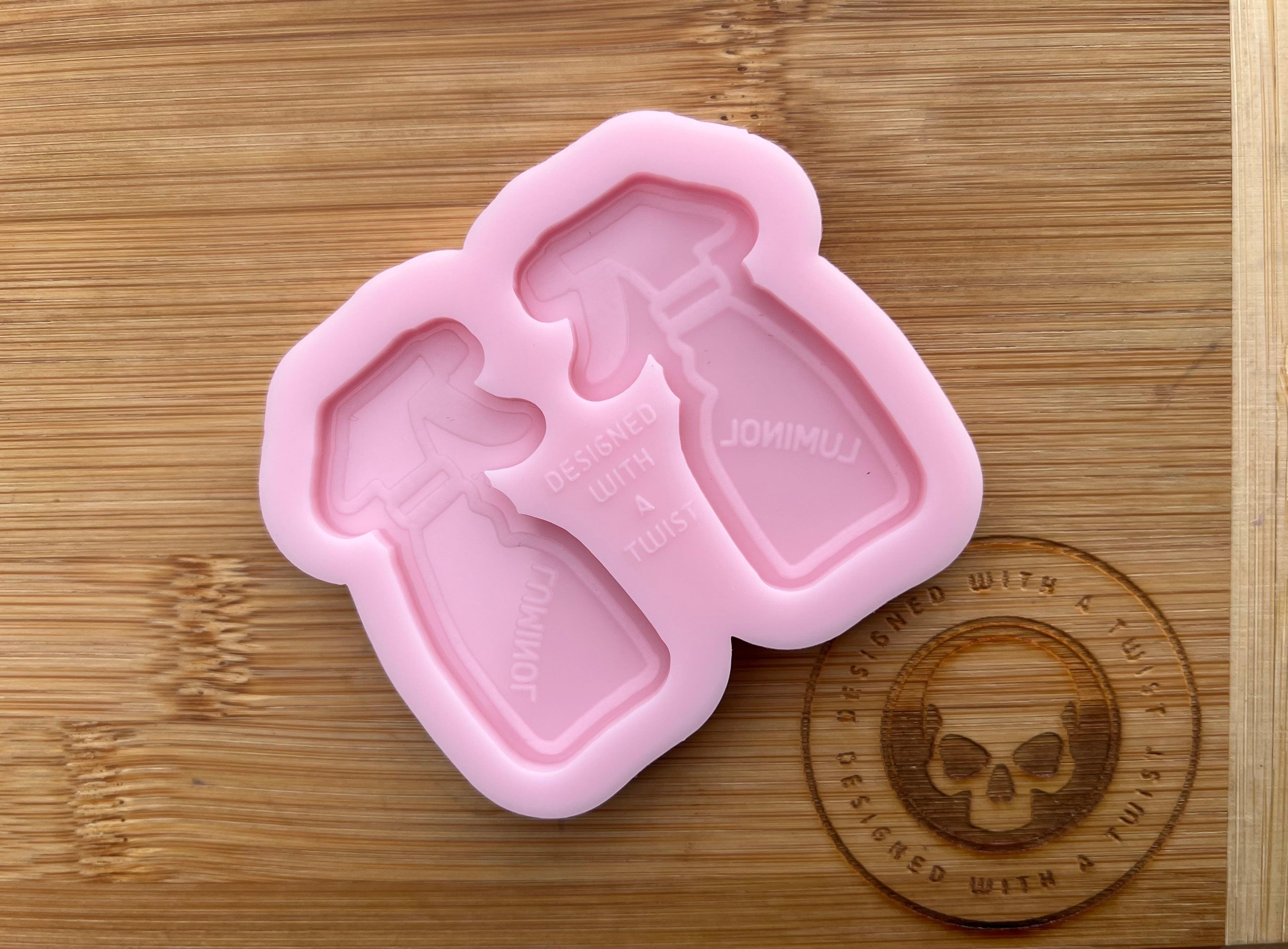 Luminol Bottle Earring Silicone Mold - Designed with a Twist - Top quality silicone molds made in the UK.