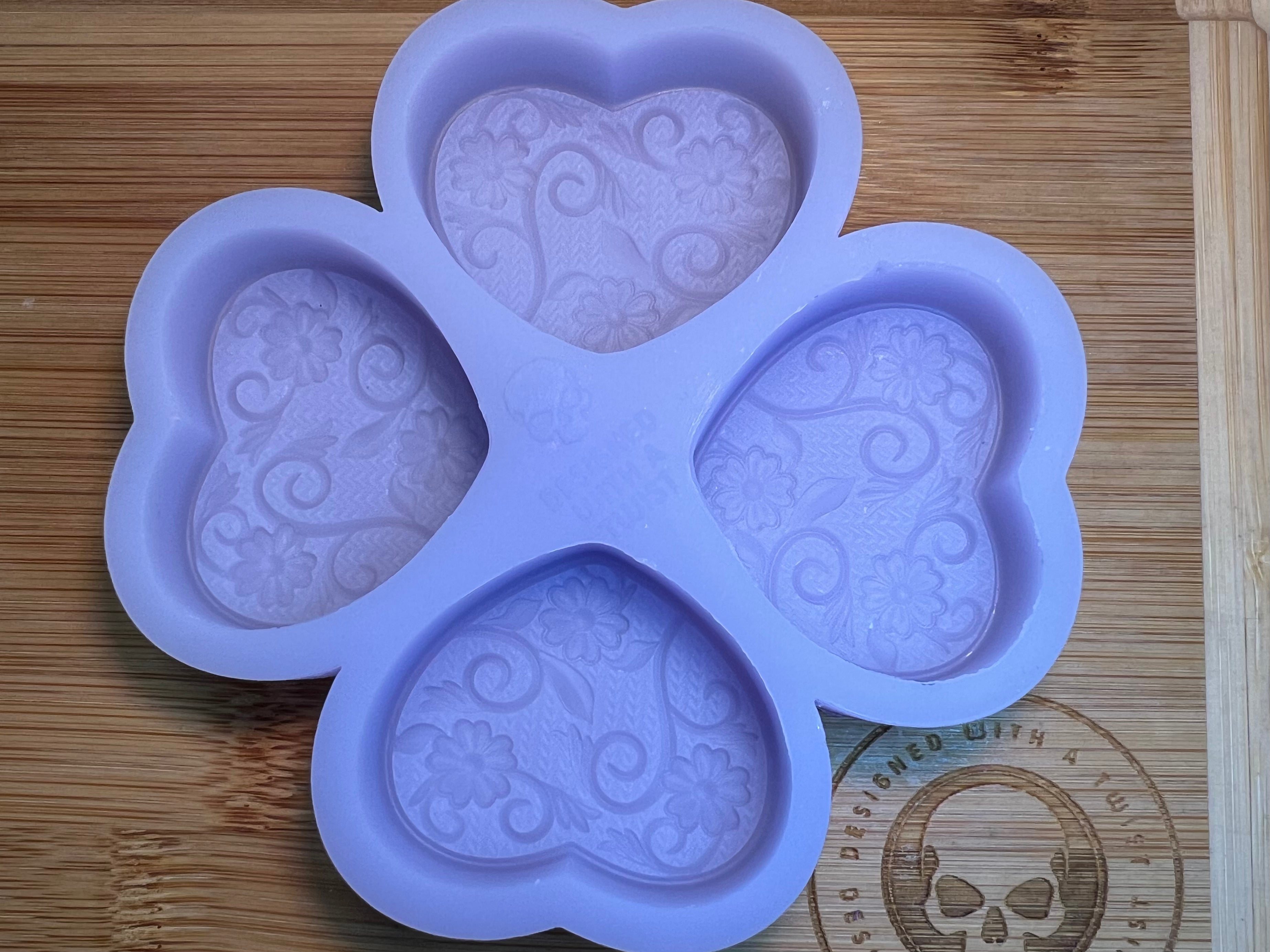 3d Flower Heart Silicone Mold - Designed with a Twist - Top quality silicone molds made in the UK.