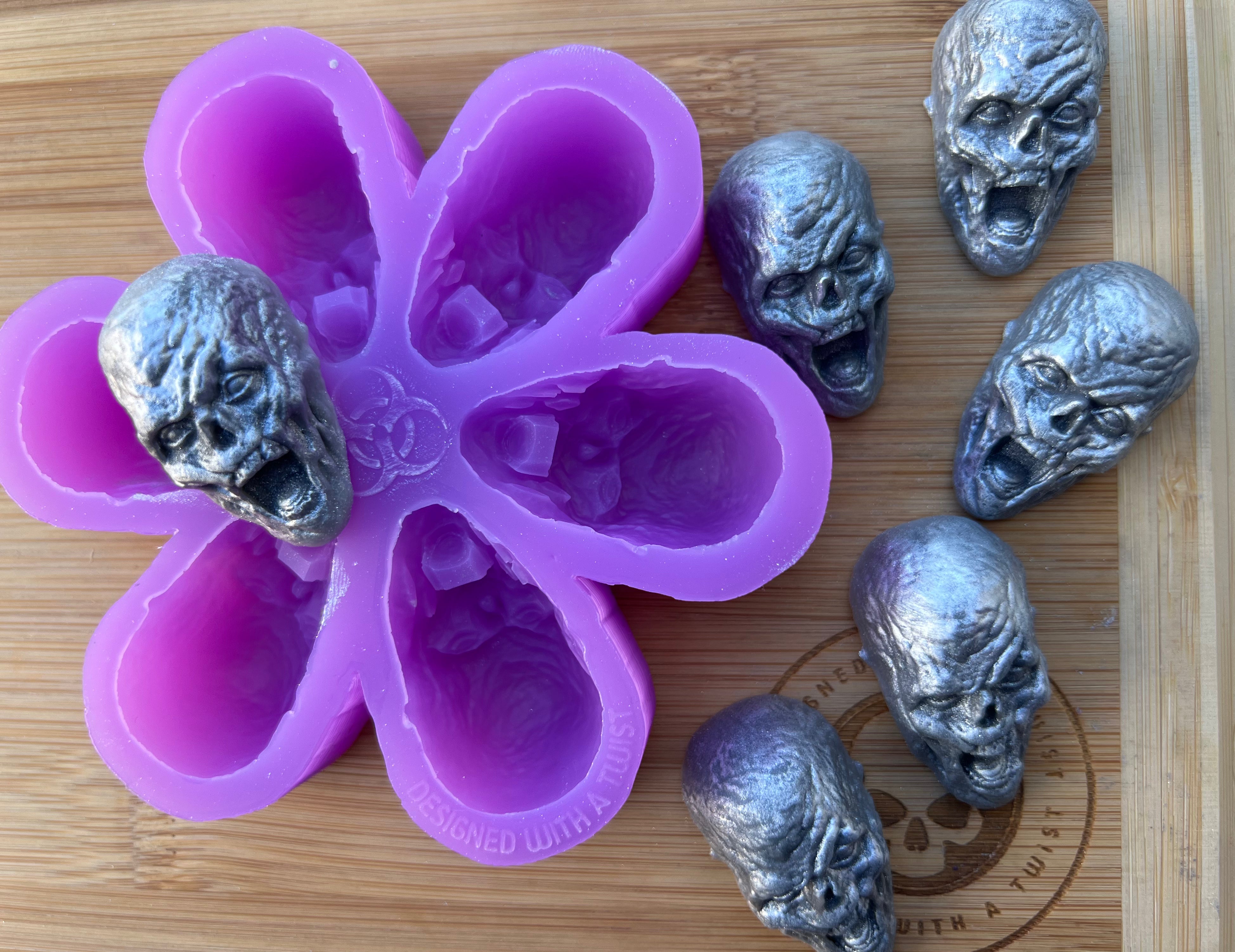 Zombie Head Wax Melt Silicone Mold - Designed with a Twist - Top quality silicone molds made in the UK.