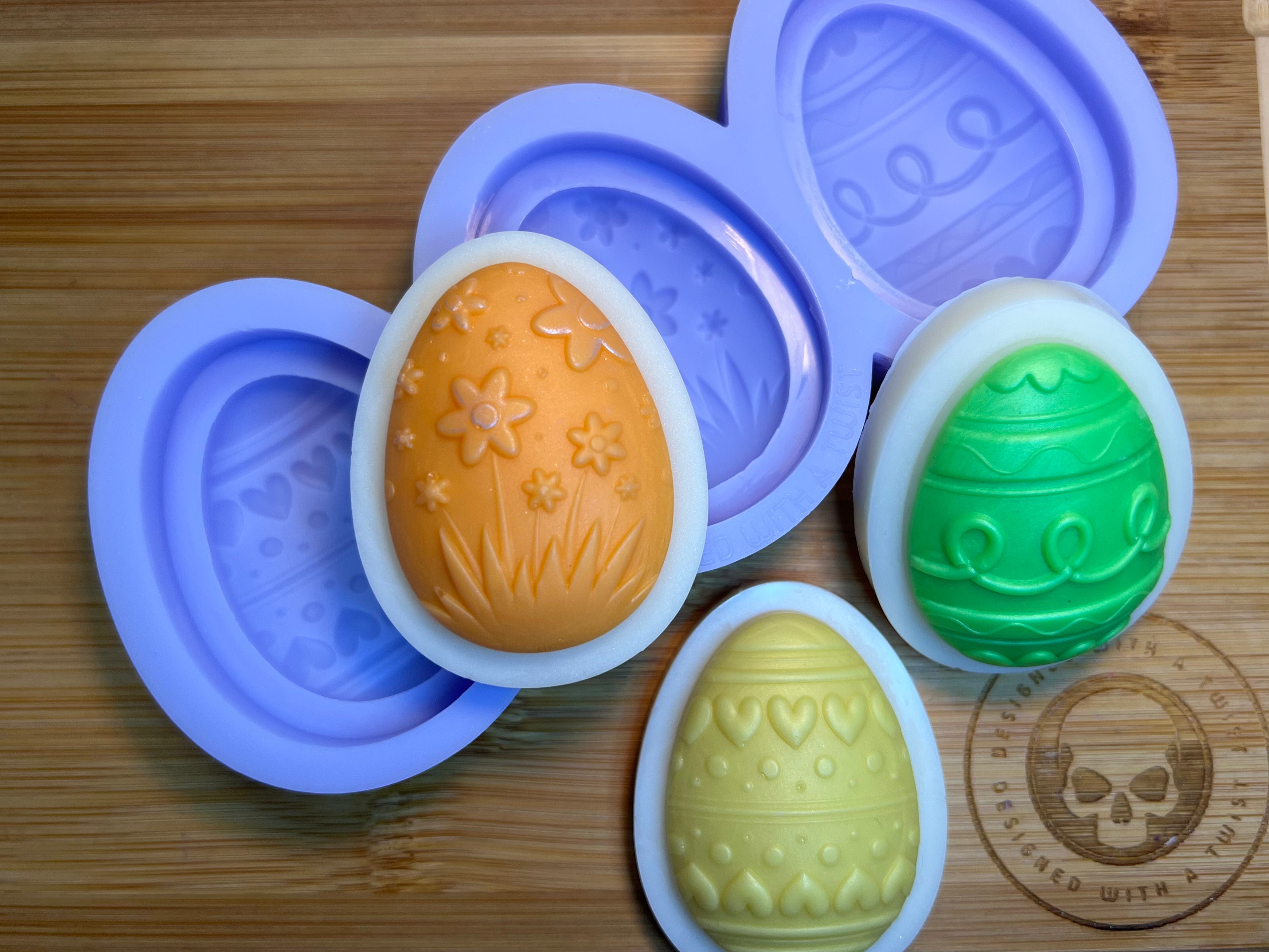 3d Easter Egg Wax Melt Silicone Mold - Designed with a Twist - Top quality silicone molds made in the UK.