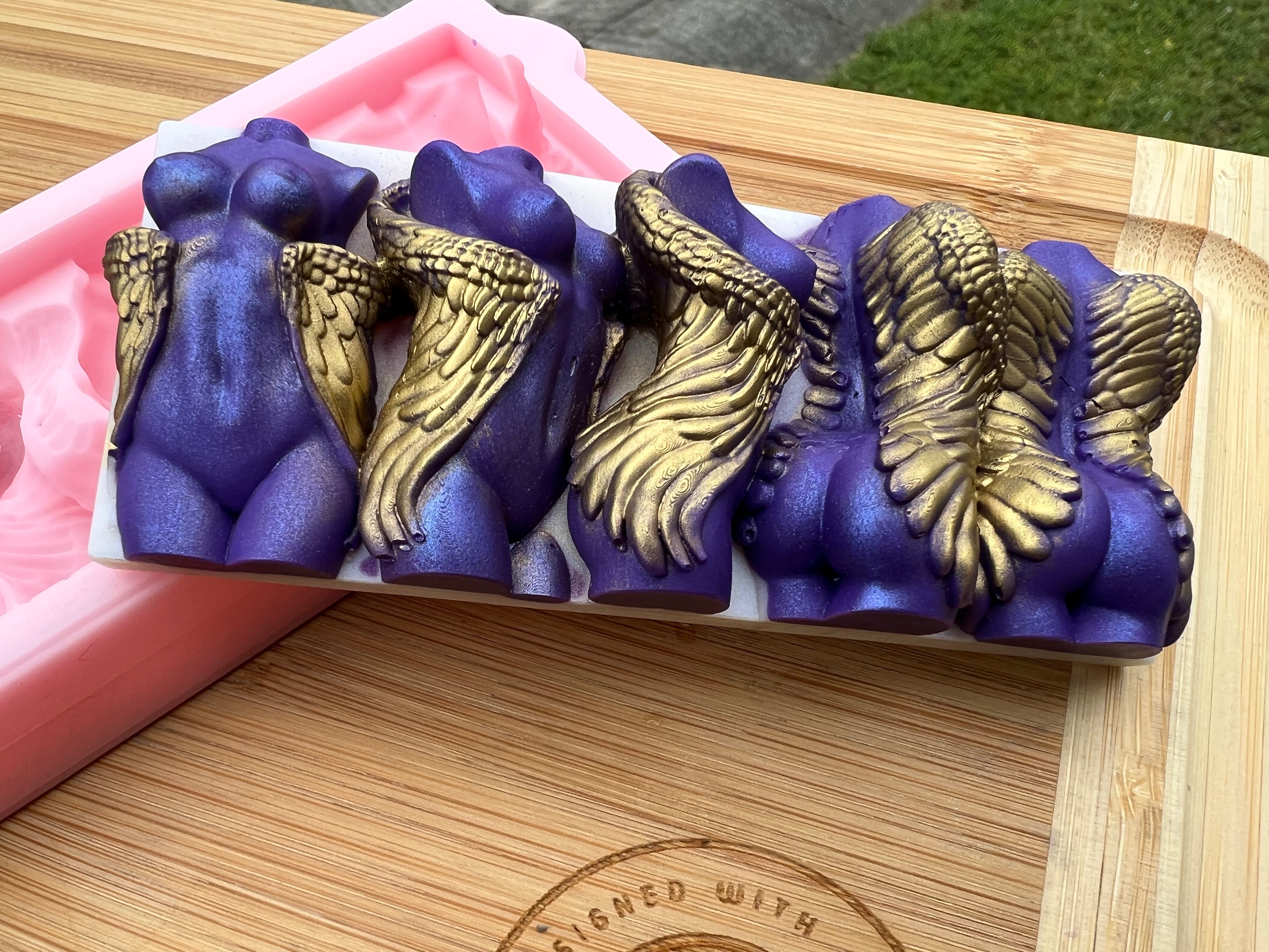 Turning Angel Goddess Torso Snapbar Silicone Mold - Designed with a Twist - Top quality silicone molds made in the UK.