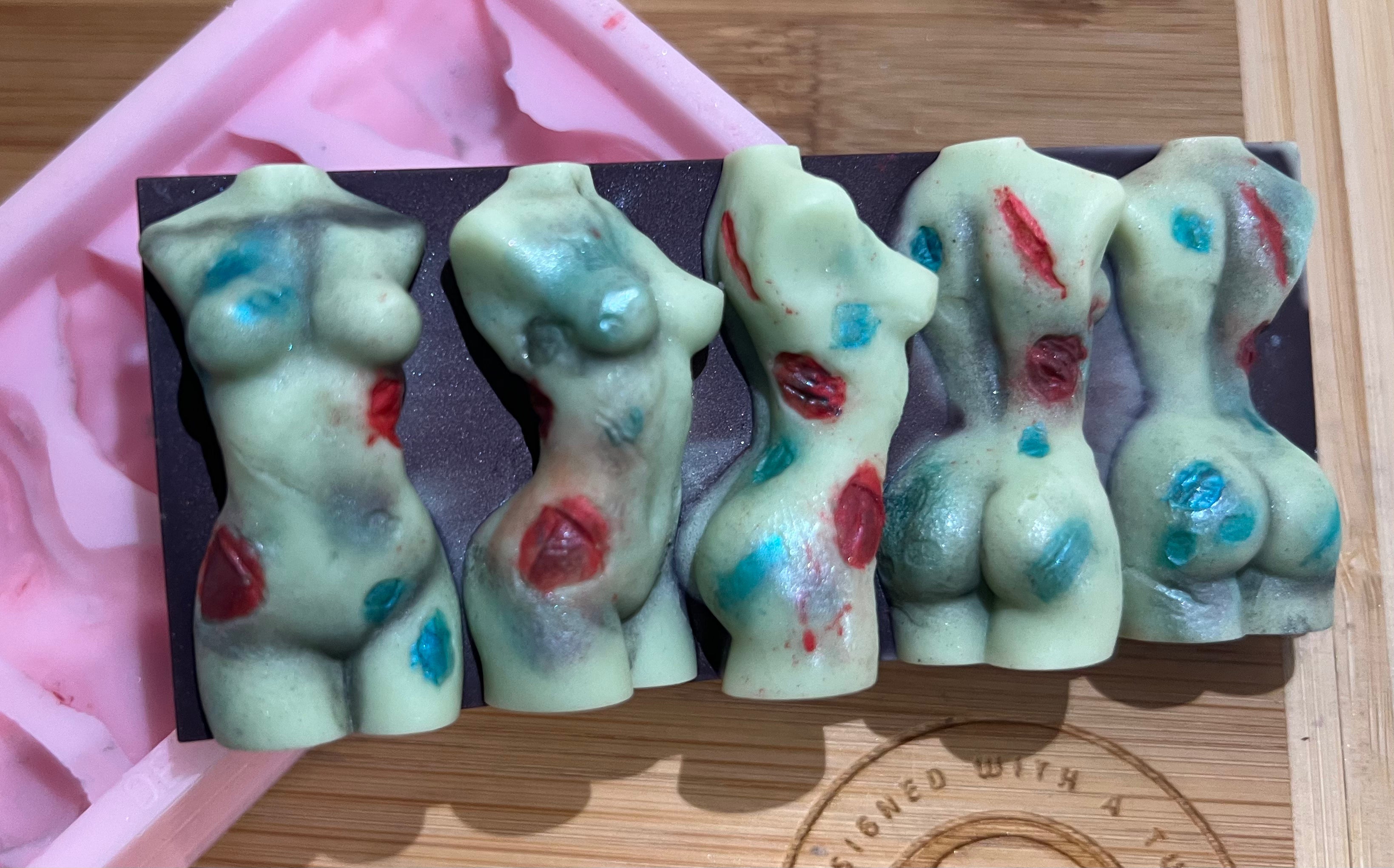 Zombie Turning Goddess Torso Snapbar Silicone Mold - Designed with a Twist - Top quality silicone molds made in the UK.