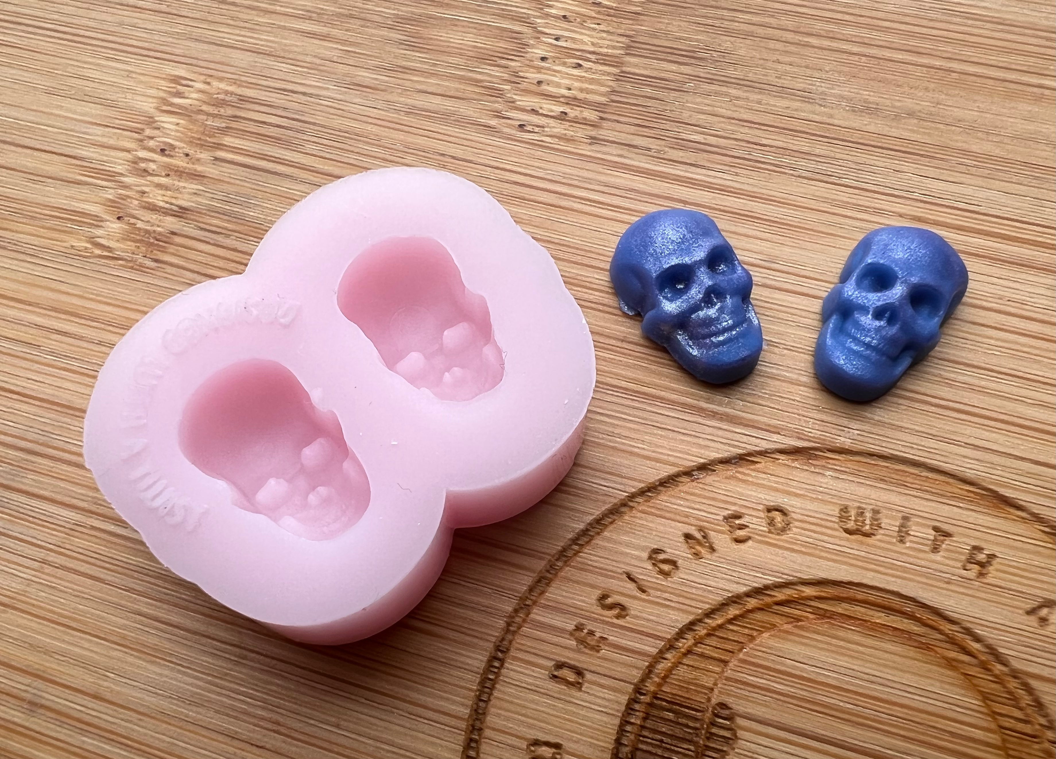 Mini Skull Stud Earring Silicone Mold - Designed with a Twist - Top quality silicone molds made in the UK.