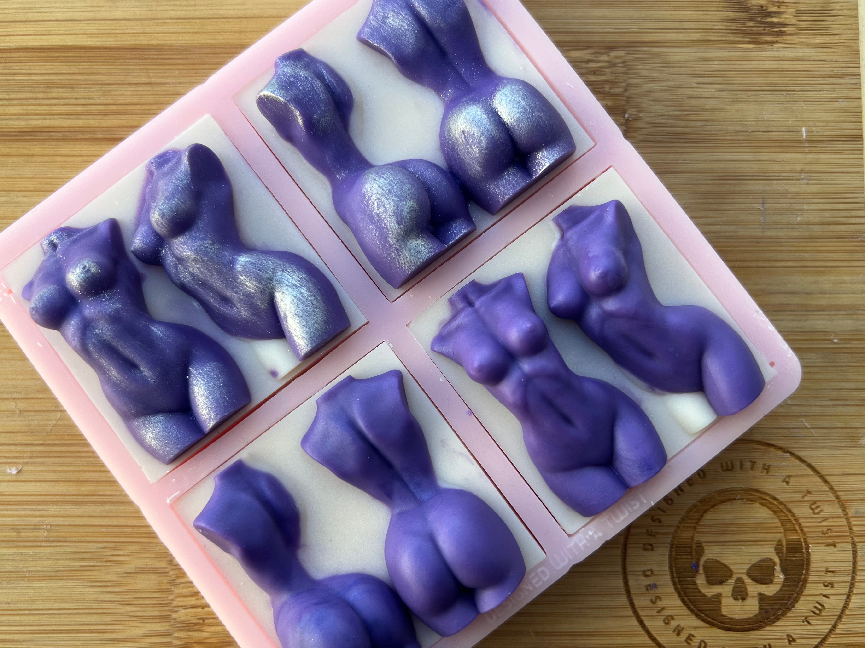 Turning Goddess Torso Mini Snapbar Silicone Mold - Designed with a Twist - Top quality silicone molds made in the UK.