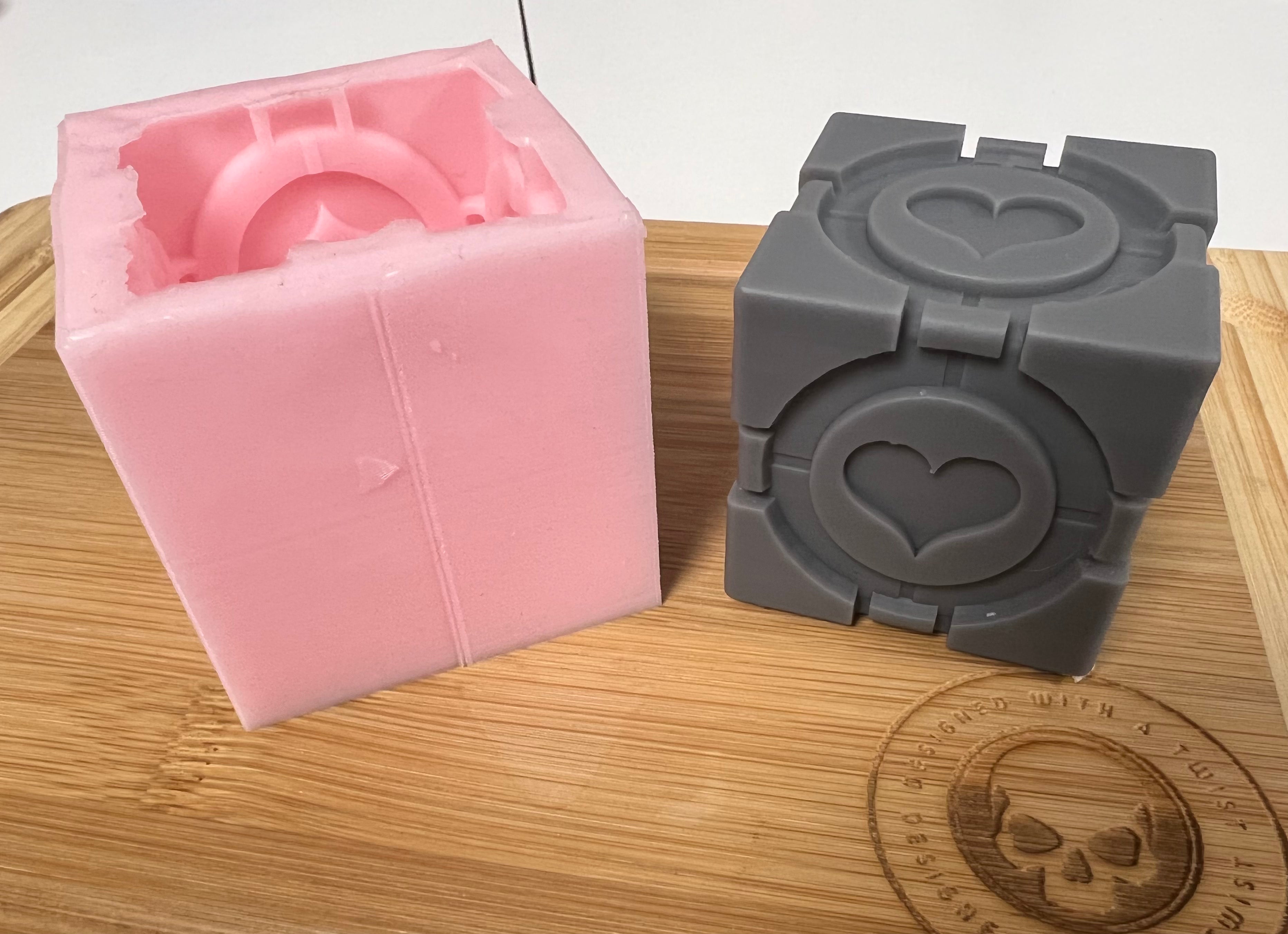 Large Companion Cube Silicone Mold - Designed with a Twist - Top quality silicone molds made in the UK.