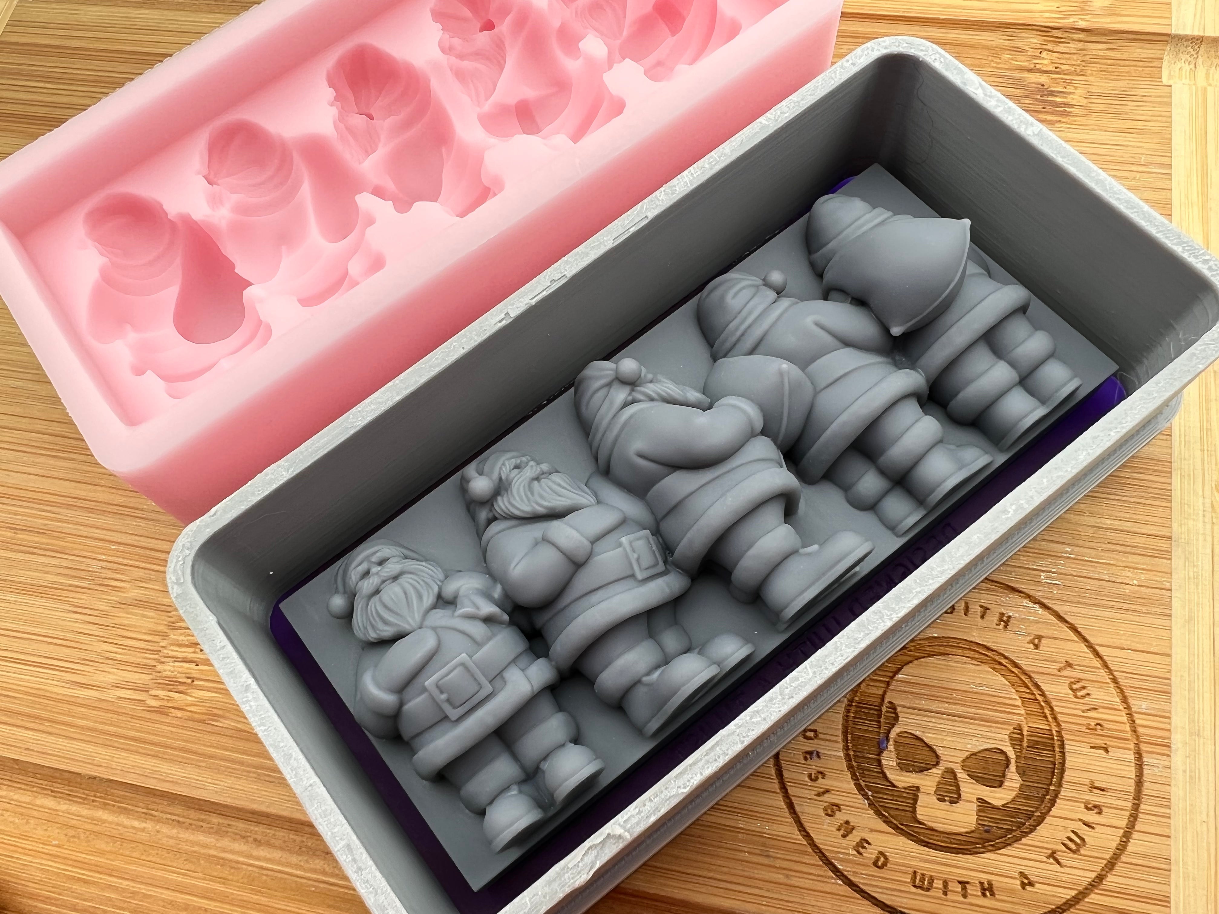 Turning Santa Torso Snapbar Silicone Mold - Designed with a Twist - Top quality silicone molds made in the UK.