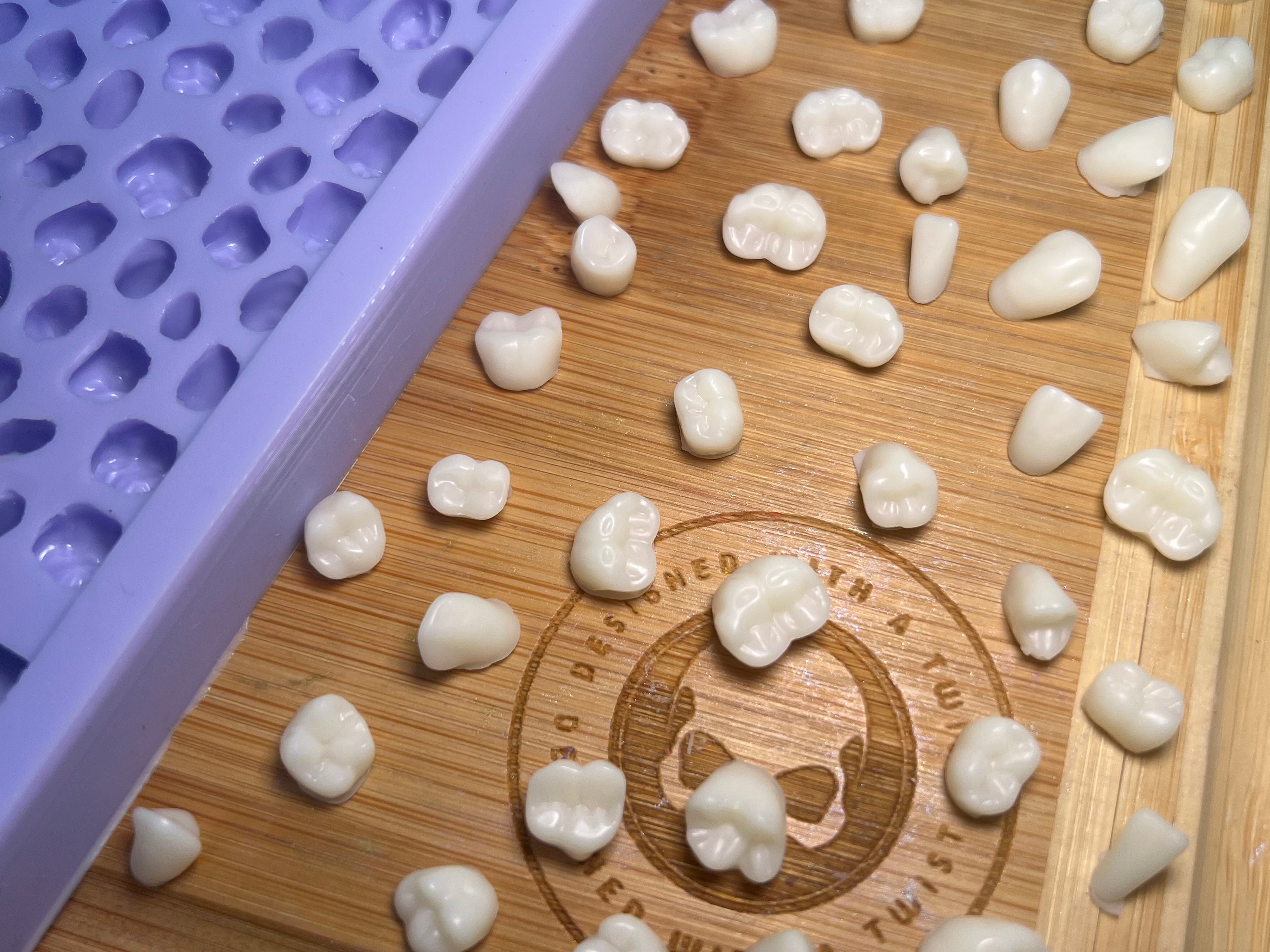 Human Teeth Scrape n Scoop Wax Silicone Mold - Designed with a Twist - Top quality silicone molds made in the UK.