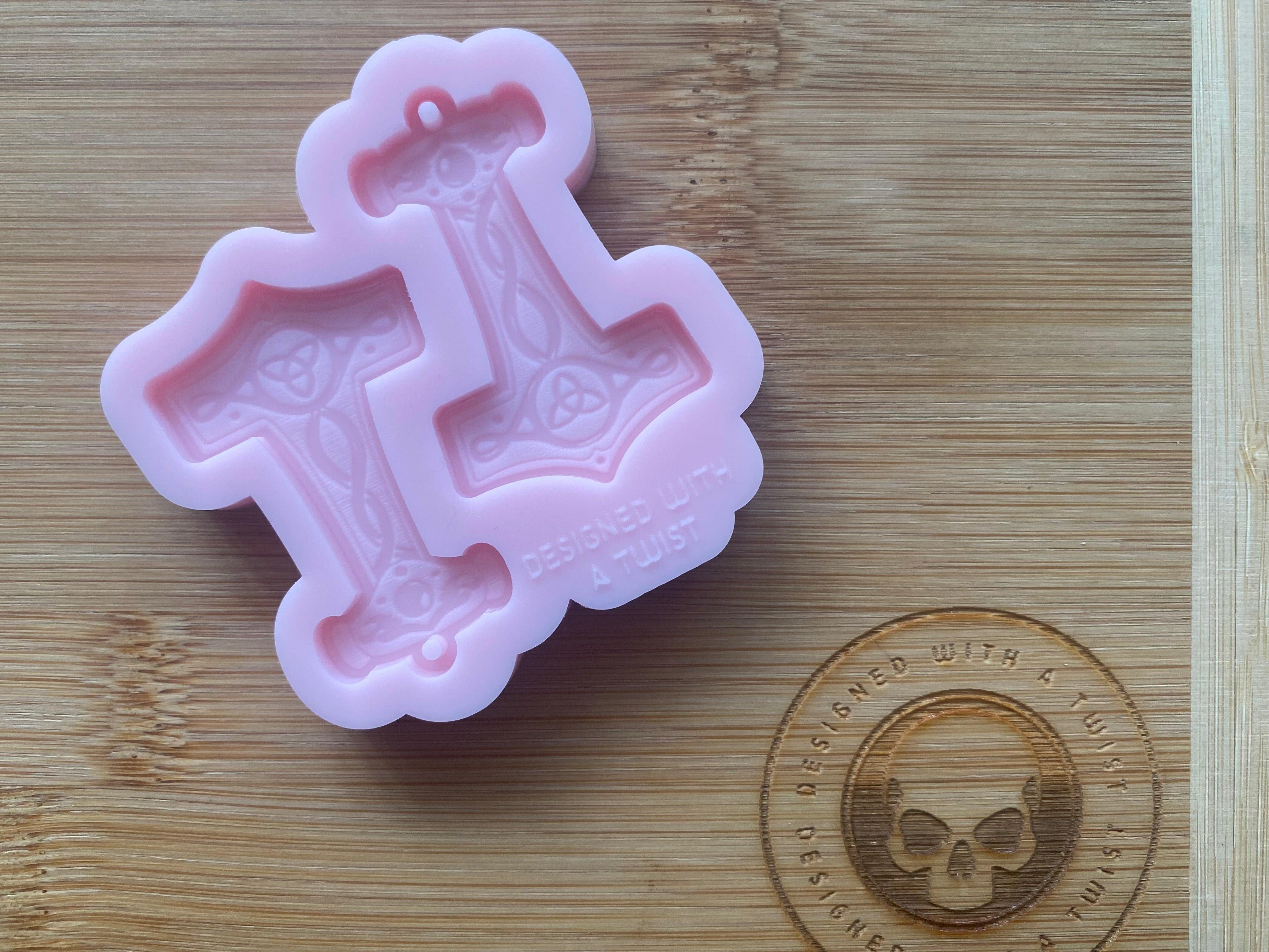 Mjolnir Thors Hammer Earring Silicone Mold - Designed with a Twist - Top quality silicone molds made in the UK.