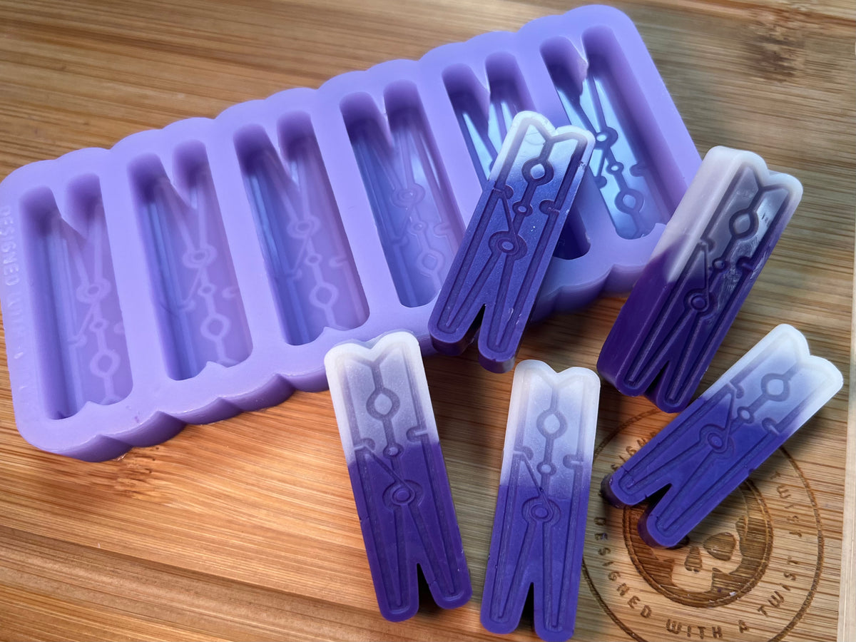 Laundry Pegs Wax Melt Silicone Mold Designed with a Twist