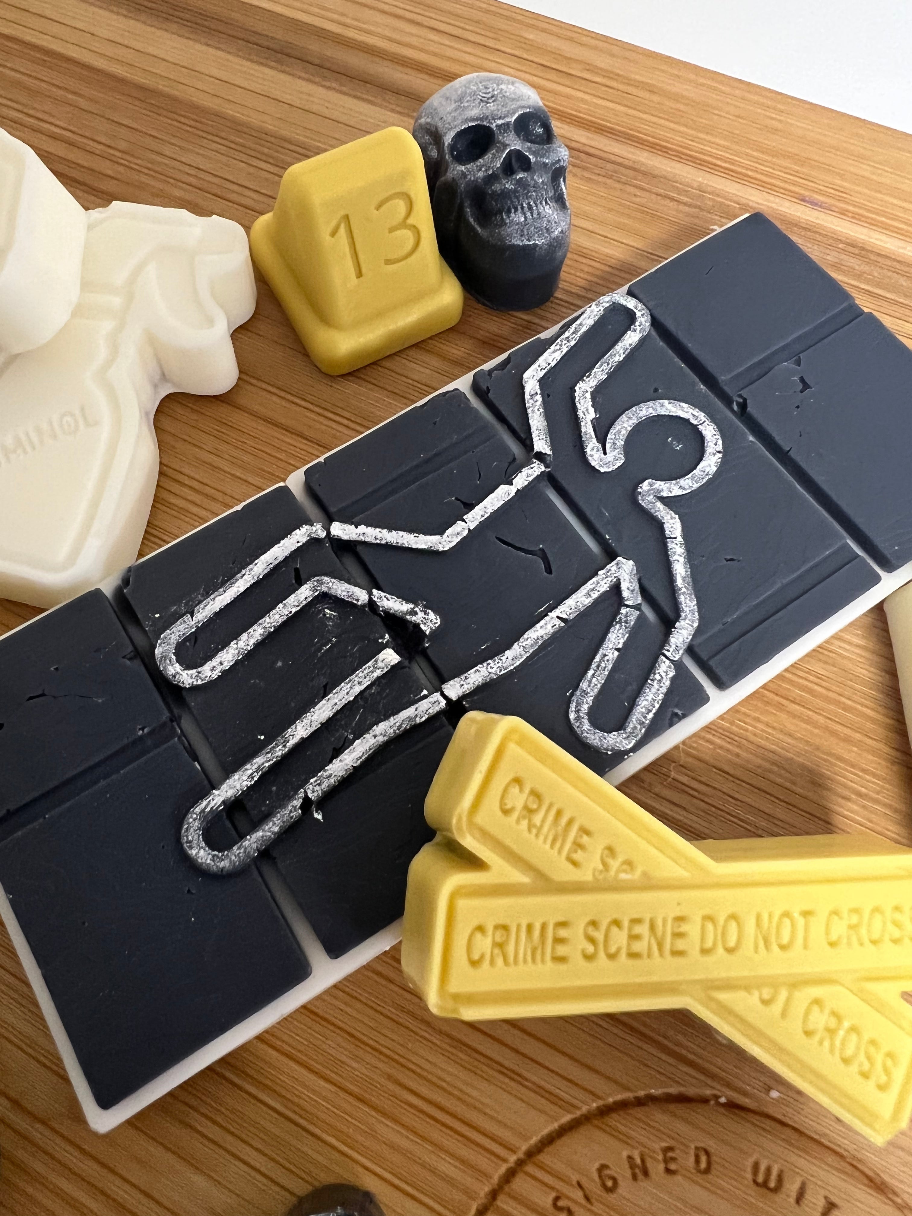 True Crime Wax Melt and Snap Bar Silicone Mold - Designed with a Twist - Top quality silicone molds made in the UK.