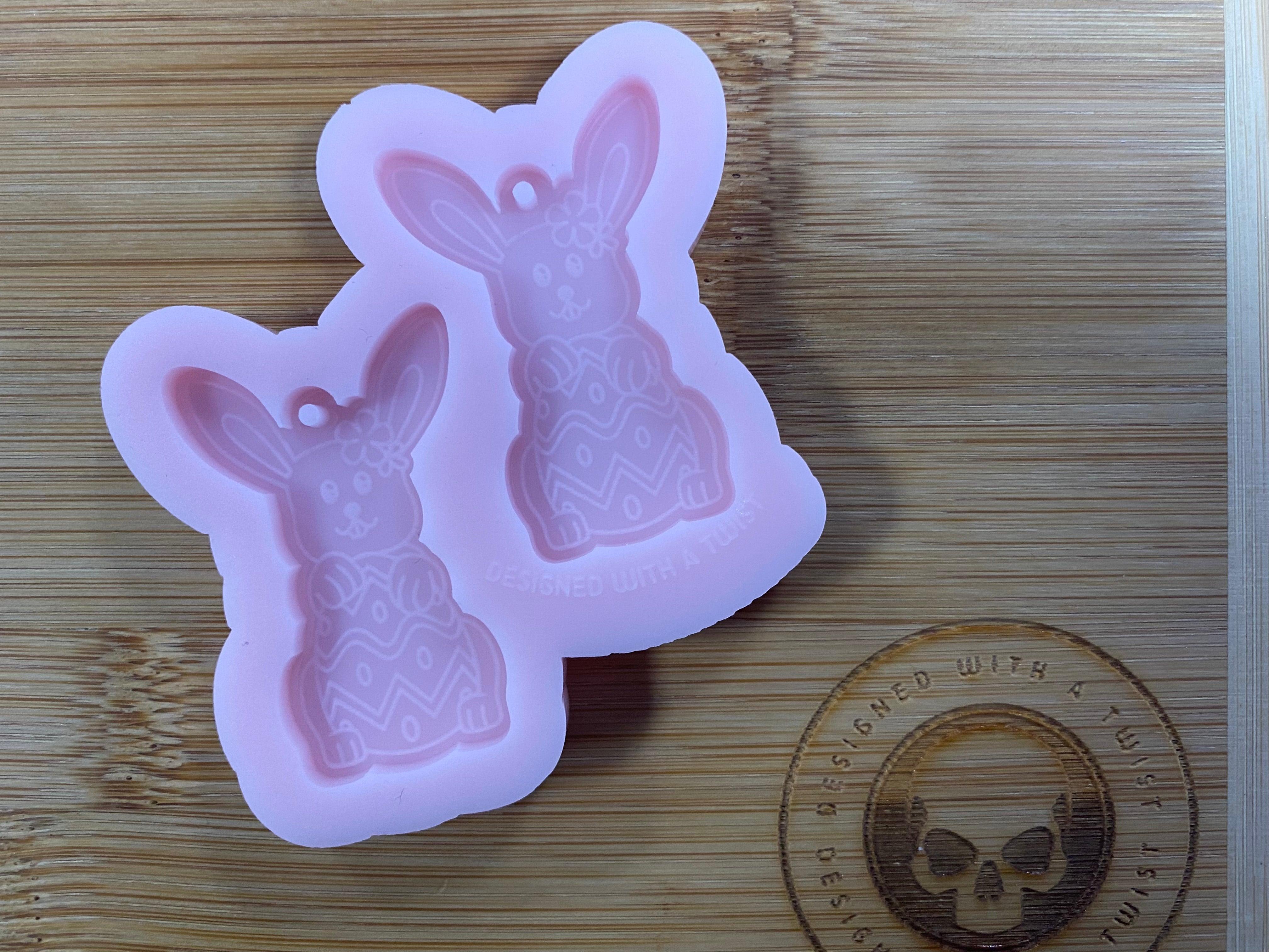 Easter Bunny Earring Silicone Mold - Designed with a Twist - Top quality silicone molds made in the UK.