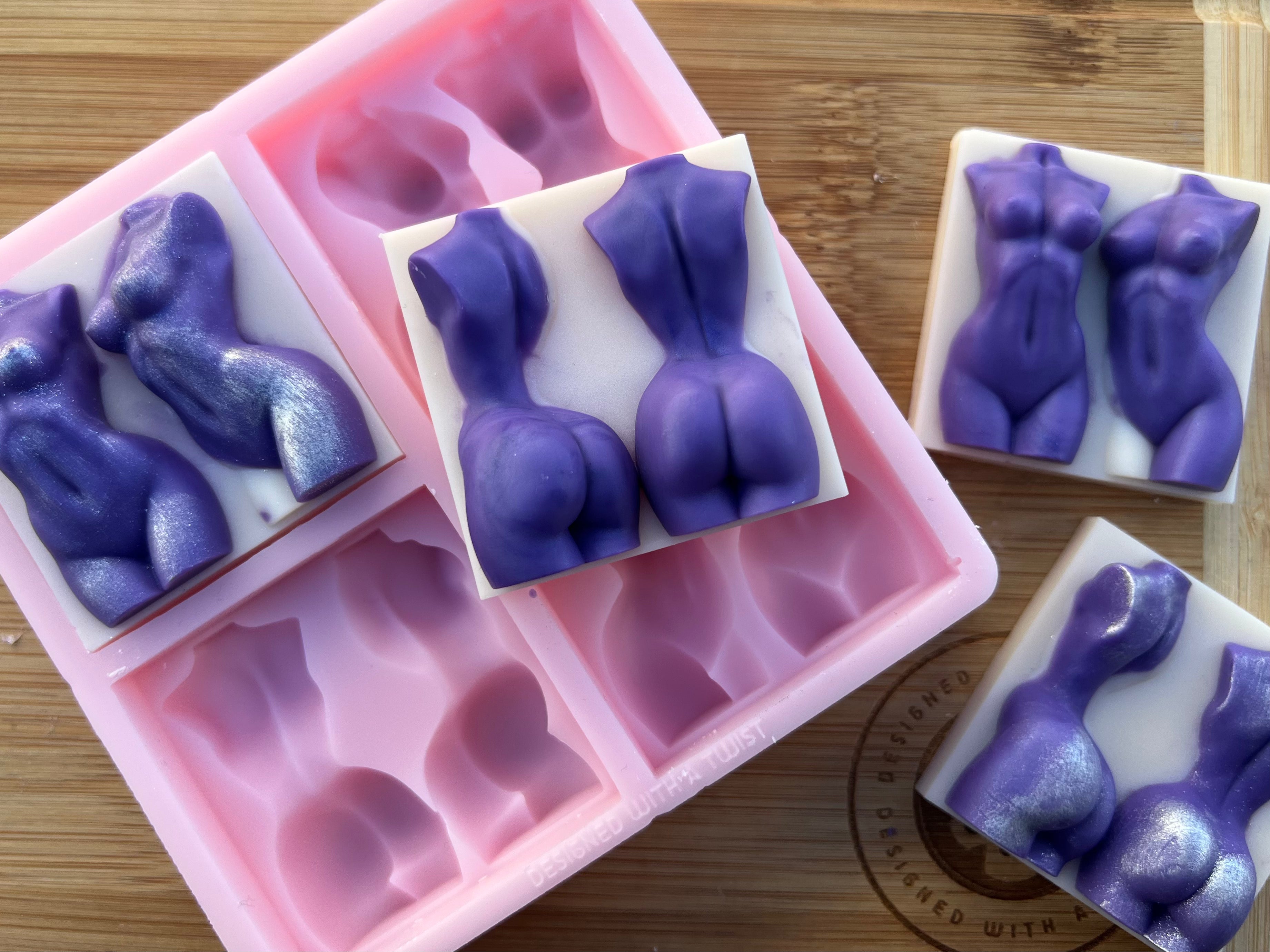 Turning Goddess Torso Mini Snapbar Silicone Mold - Designed with a Twist - Top quality silicone molds made in the UK.