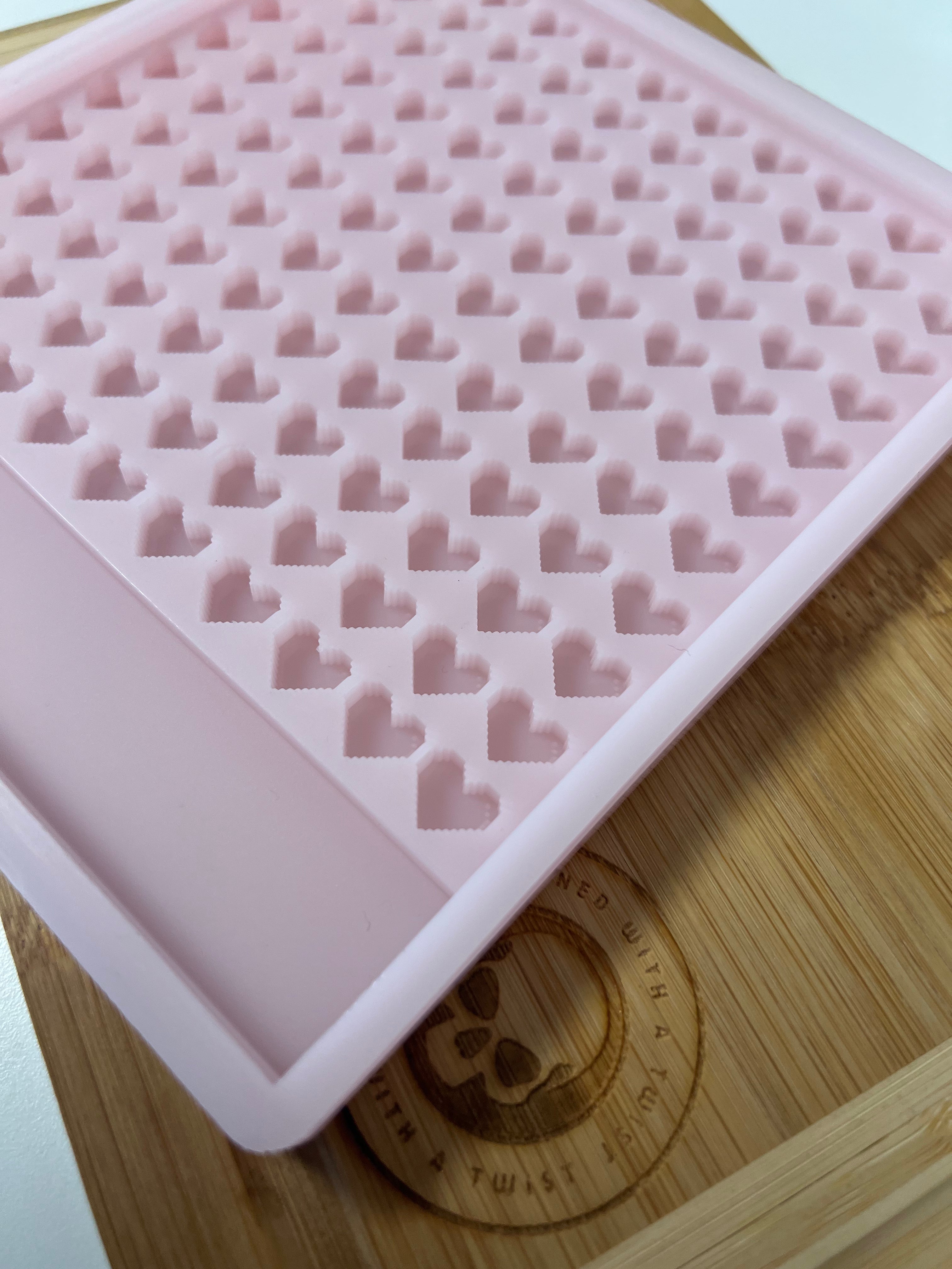 Pixel Heart Scrape n Scoop Wax Tray Silicone Mold - Designed with a Twist - Top quality silicone molds made in the UK.