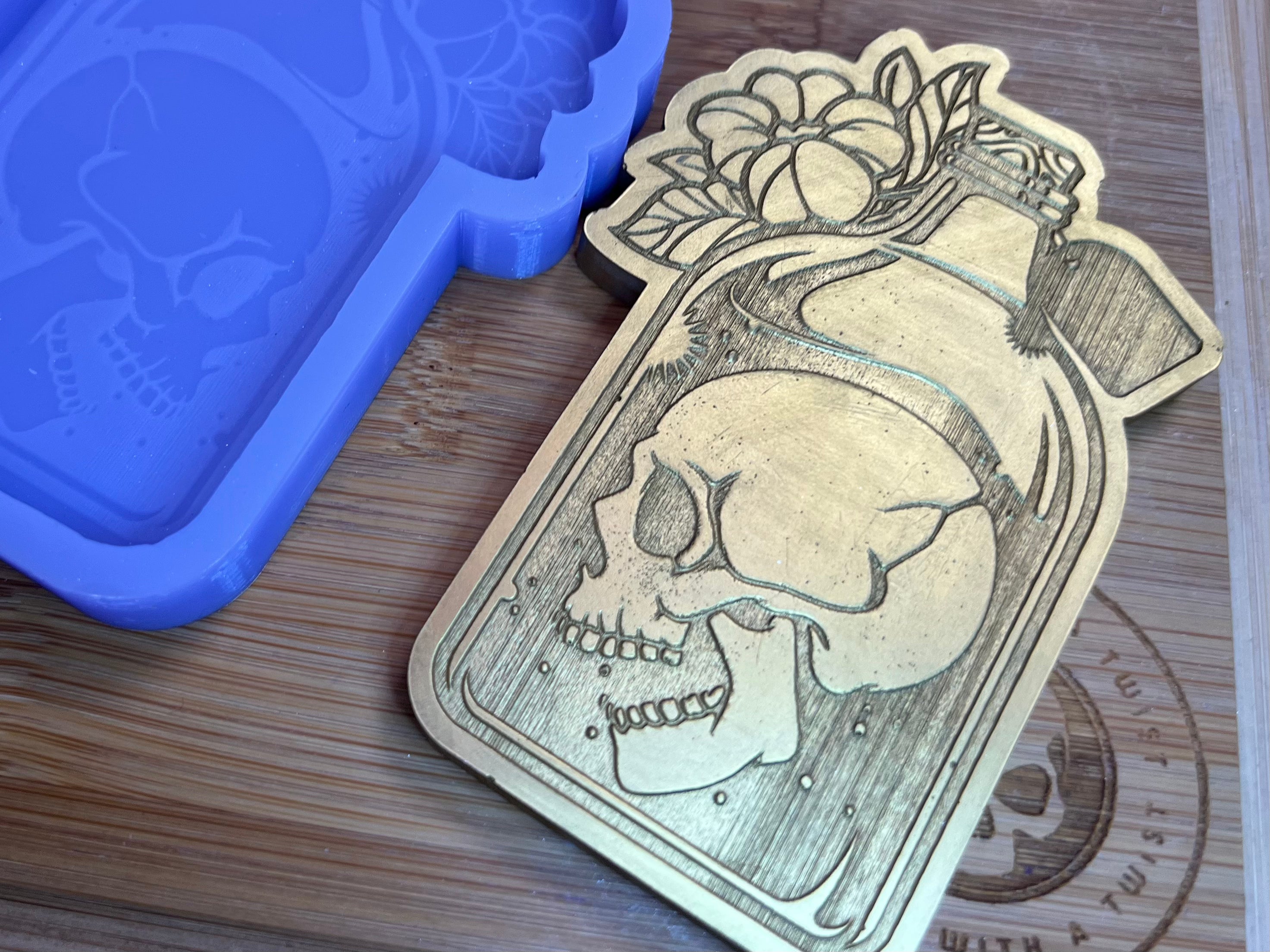 Single Skull Bottle Wax Melt Silicone Mold - Designed with a Twist - Top quality silicone molds made in the UK.