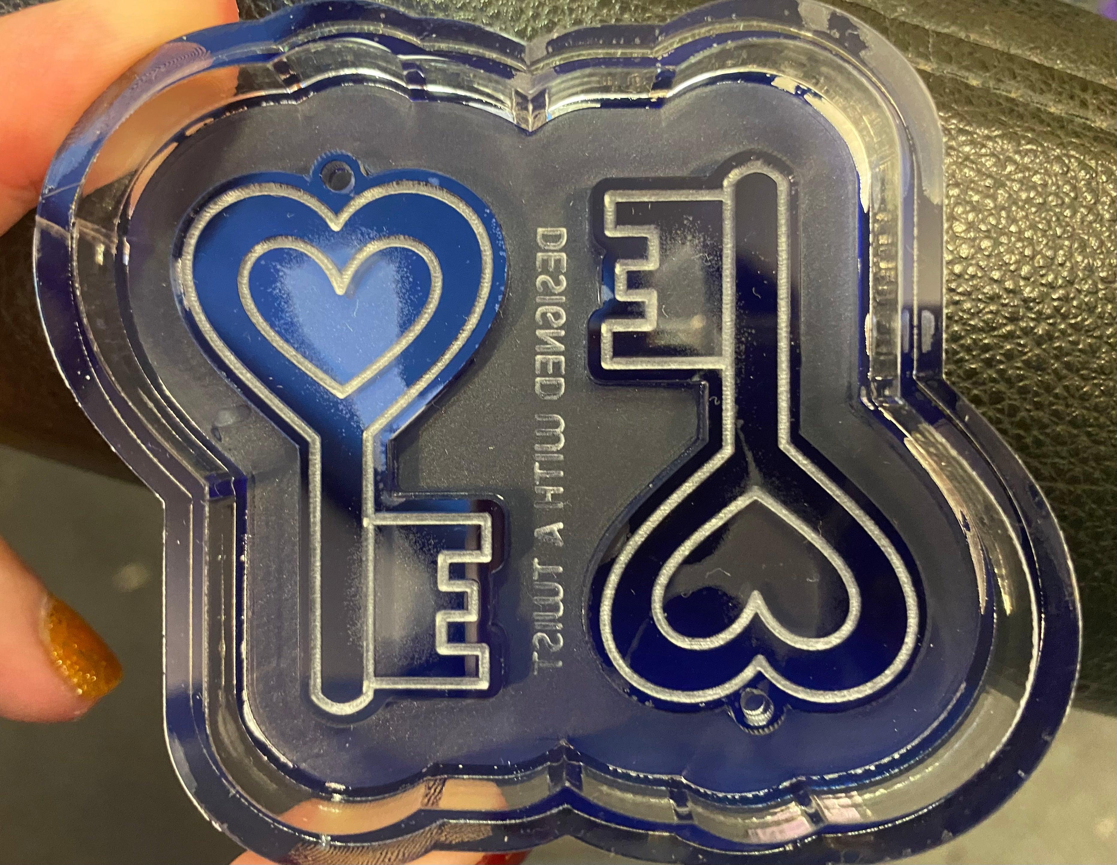 Key To My Heart Earring Silicone Mold - Designed with a Twist - Top quality silicone molds made in the UK.