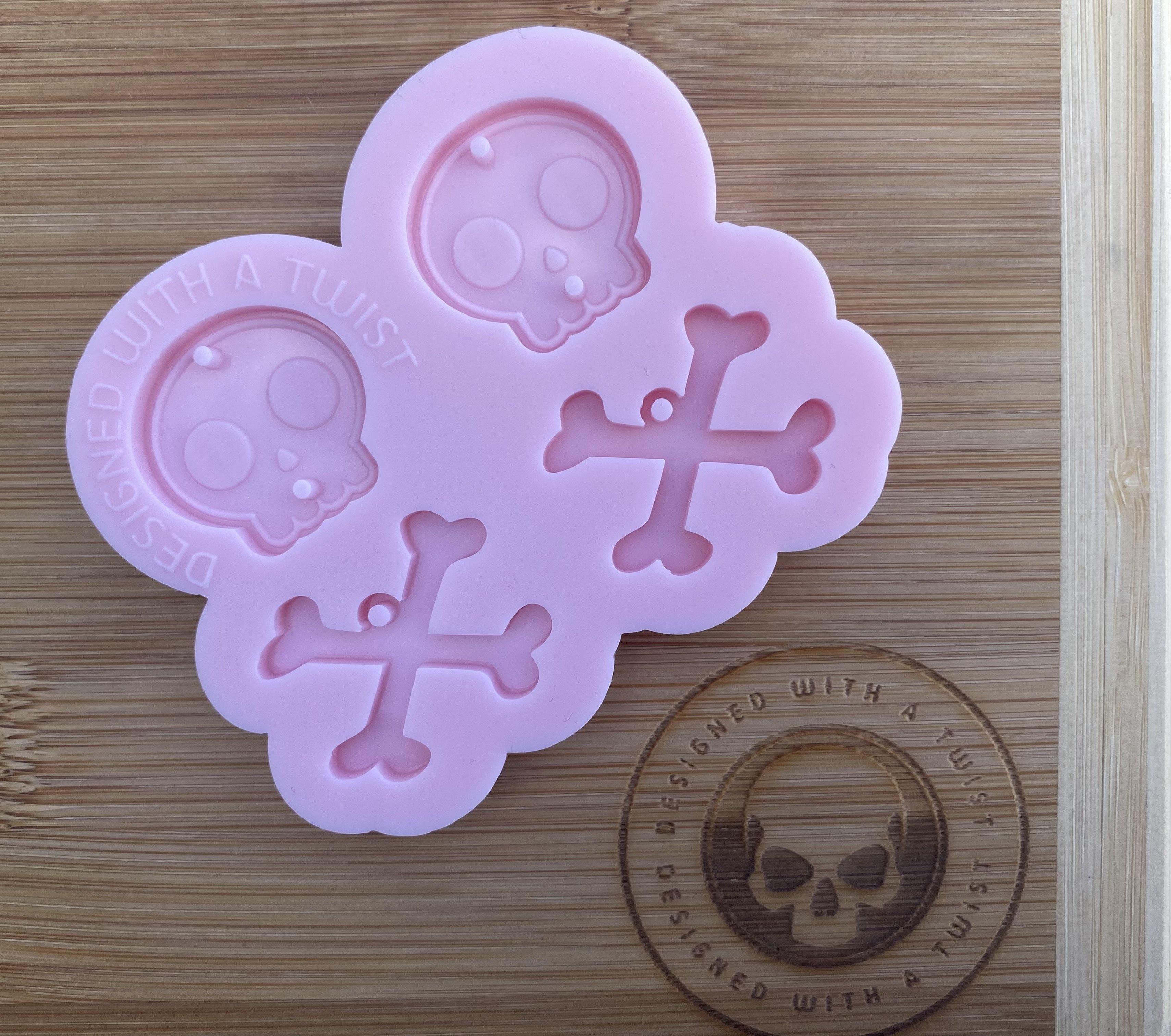Skull and Crossbones Earring Silicone Mold - Designed with a Twist - Top quality silicone molds made in the UK.