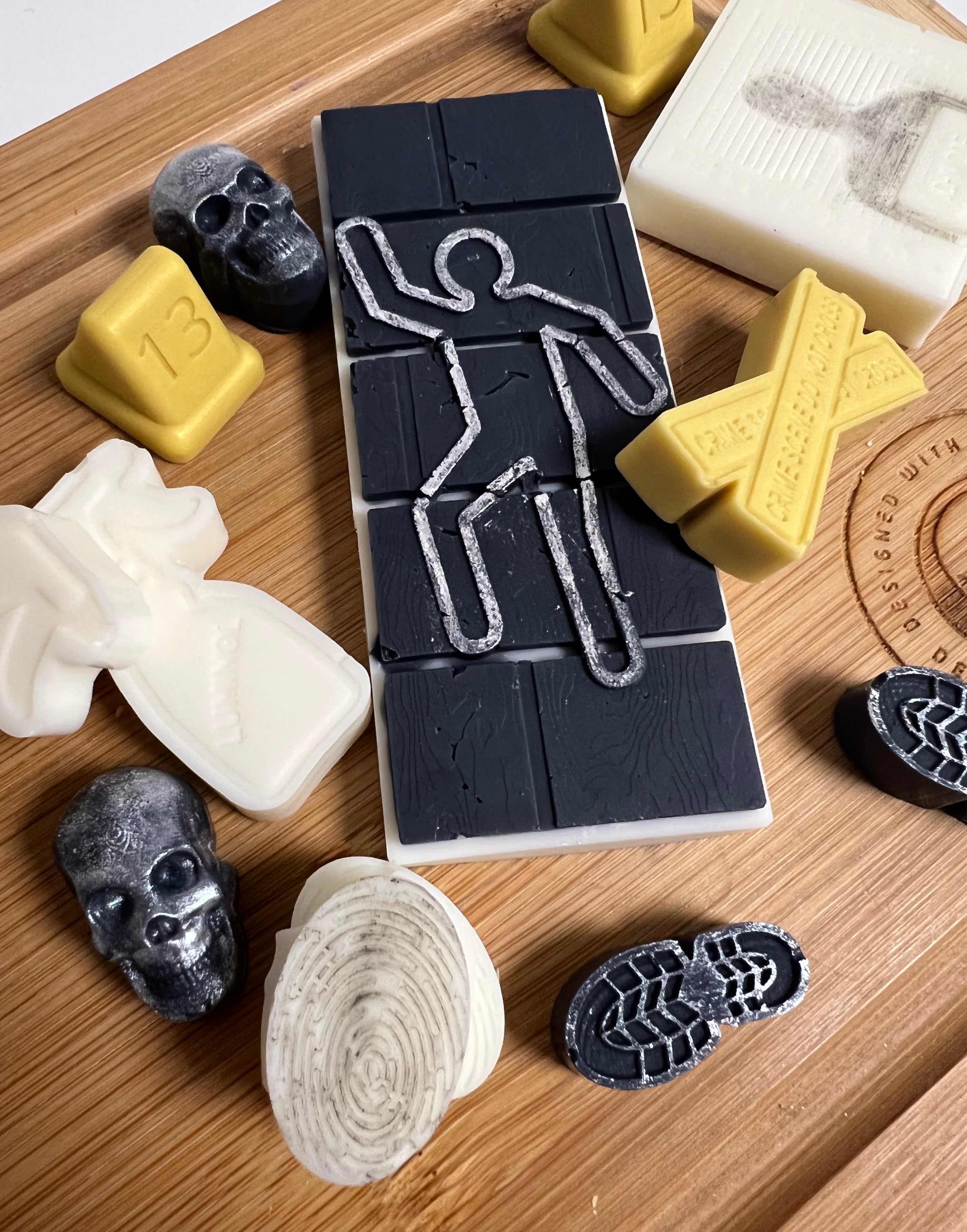 True Crime Wax Melt and Snap Bar Silicone Mold - Designed with a Twist - Top quality silicone molds made in the UK.
