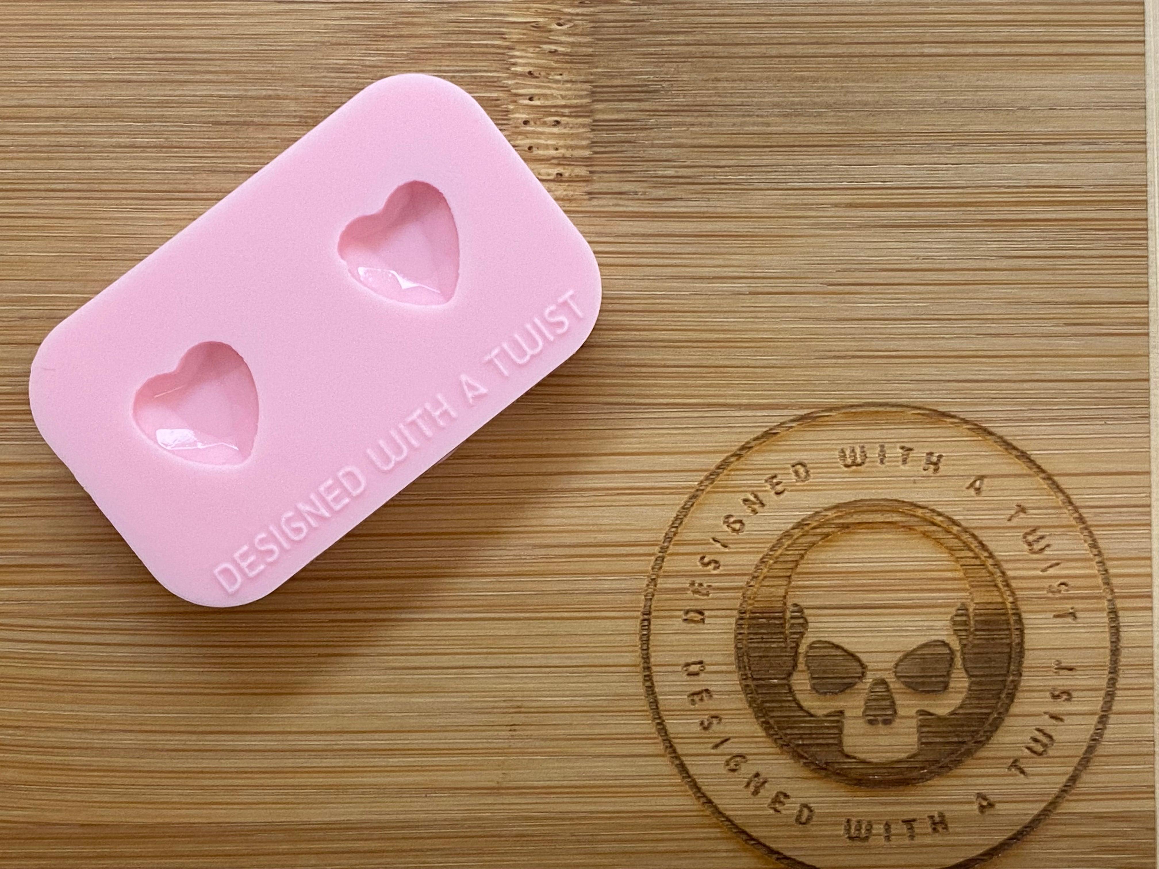 3d Heart Rhinestone Stud Earring Silicone Mold - Designed with a Twist - Top quality silicone molds made in the UK.