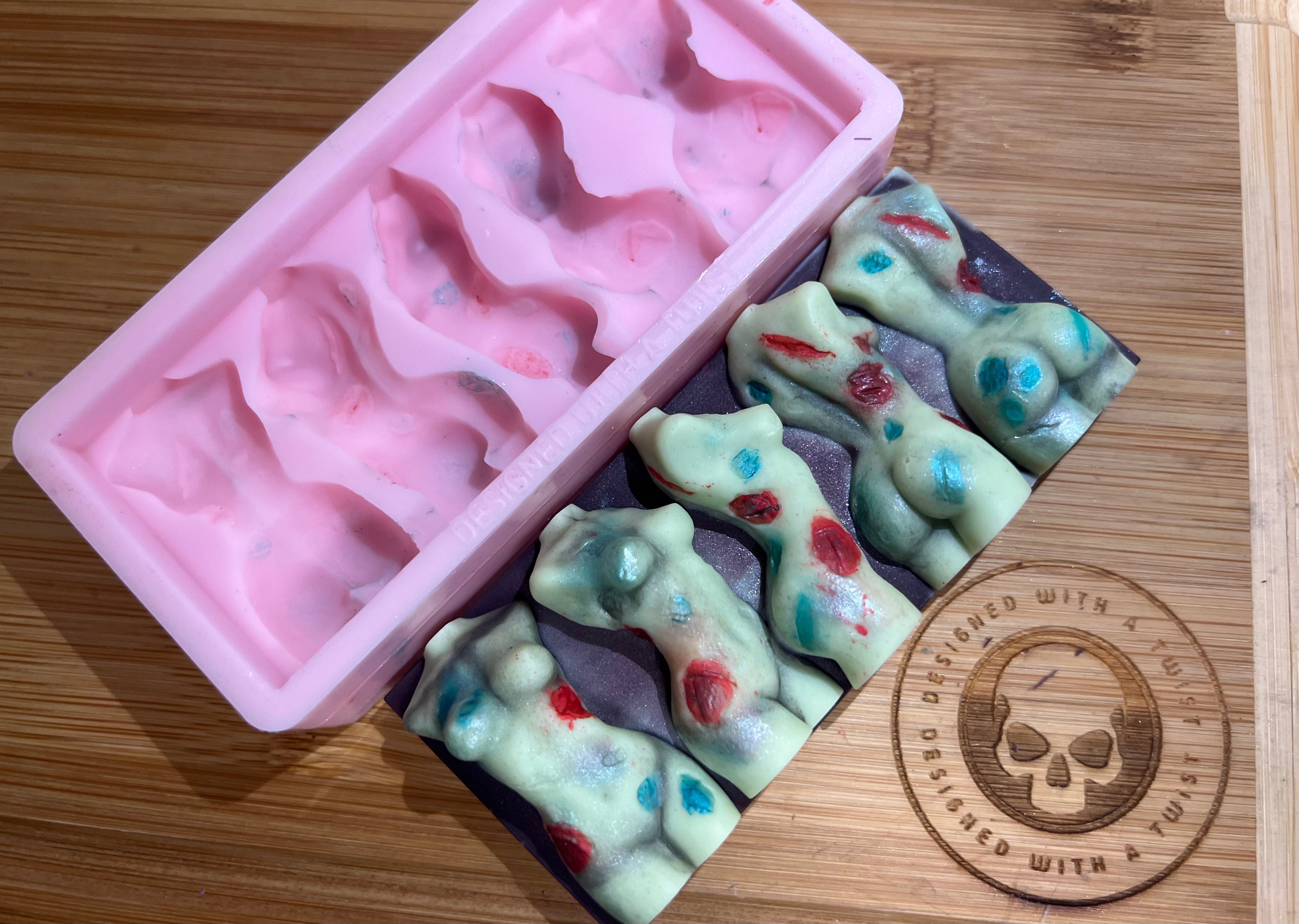 Zombie Turning Goddess Torso Snapbar Silicone Mold - Designed with a Twist - Top quality silicone molds made in the UK.