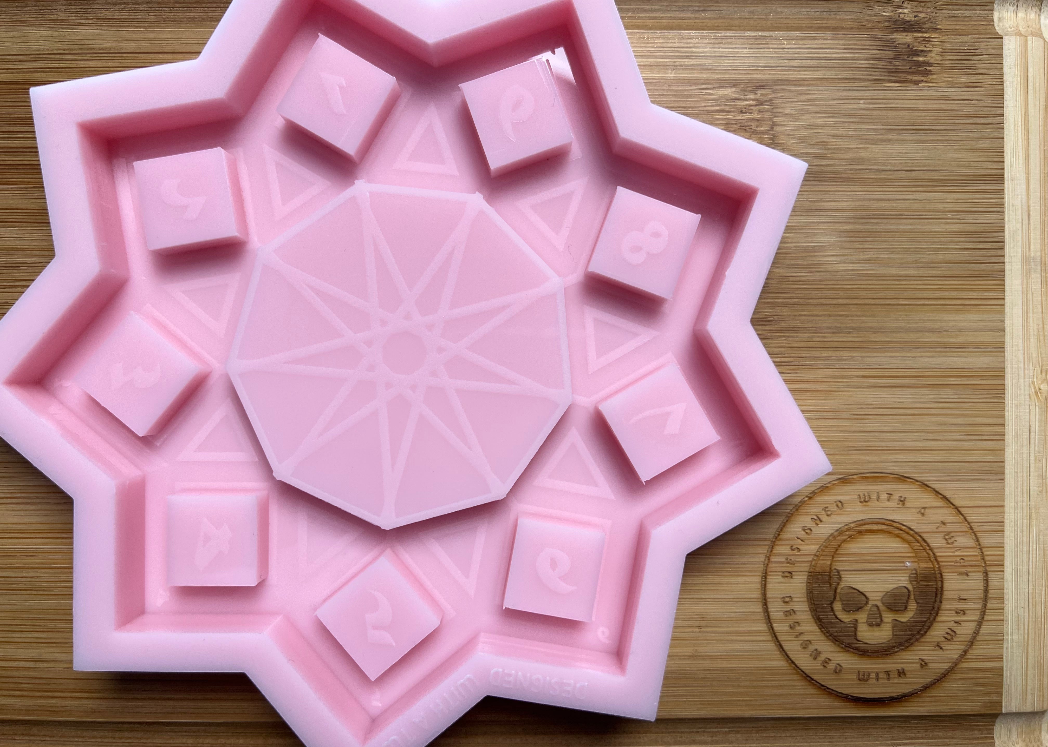 Mystic Spell Slot Tracker Silicone Mold - Designed with a Twist - Top quality silicone molds made in the UK.