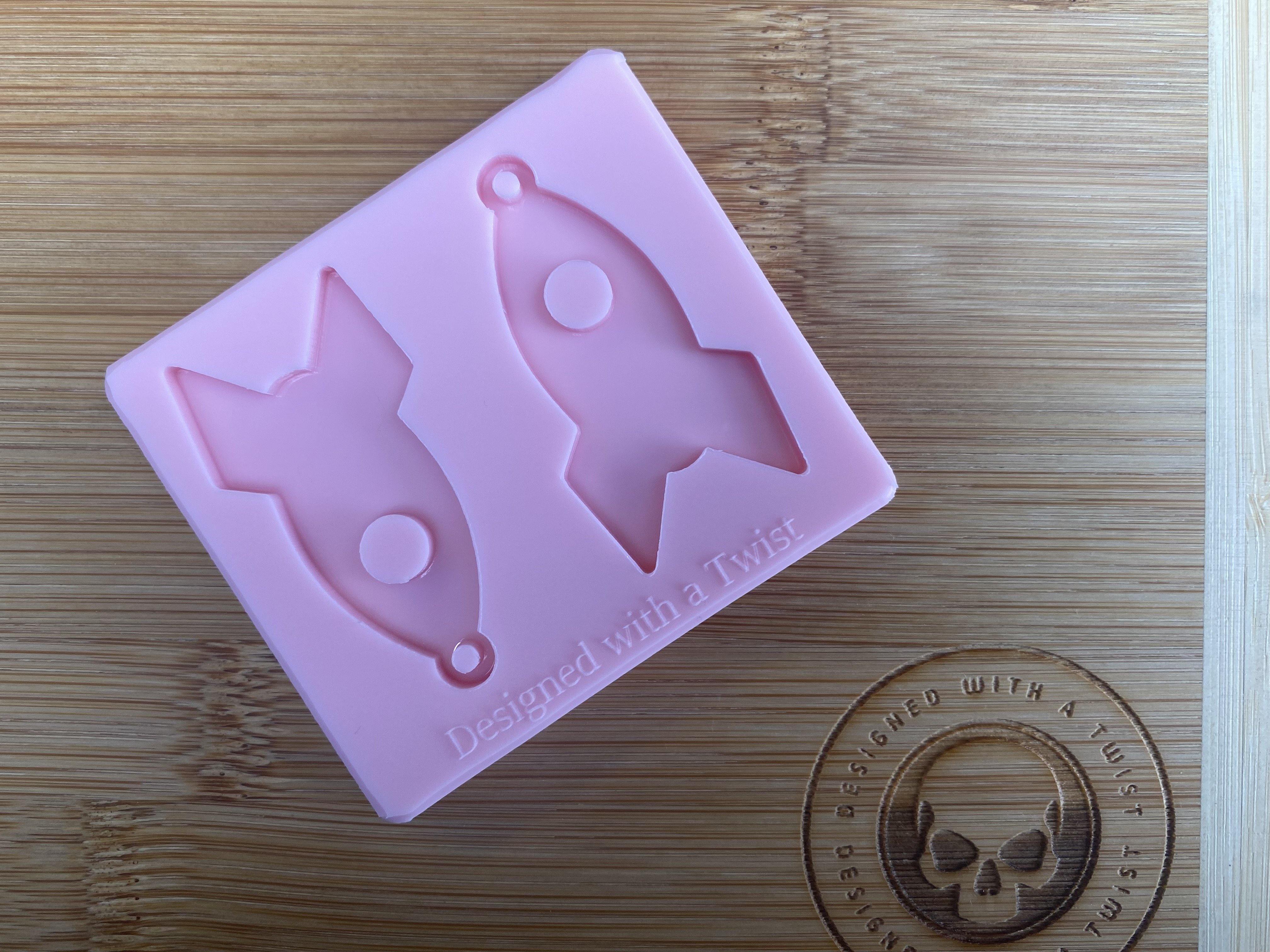 Rocketship Earring Silicone Mold - Designed with a Twist - Top quality silicone molds made in the UK.