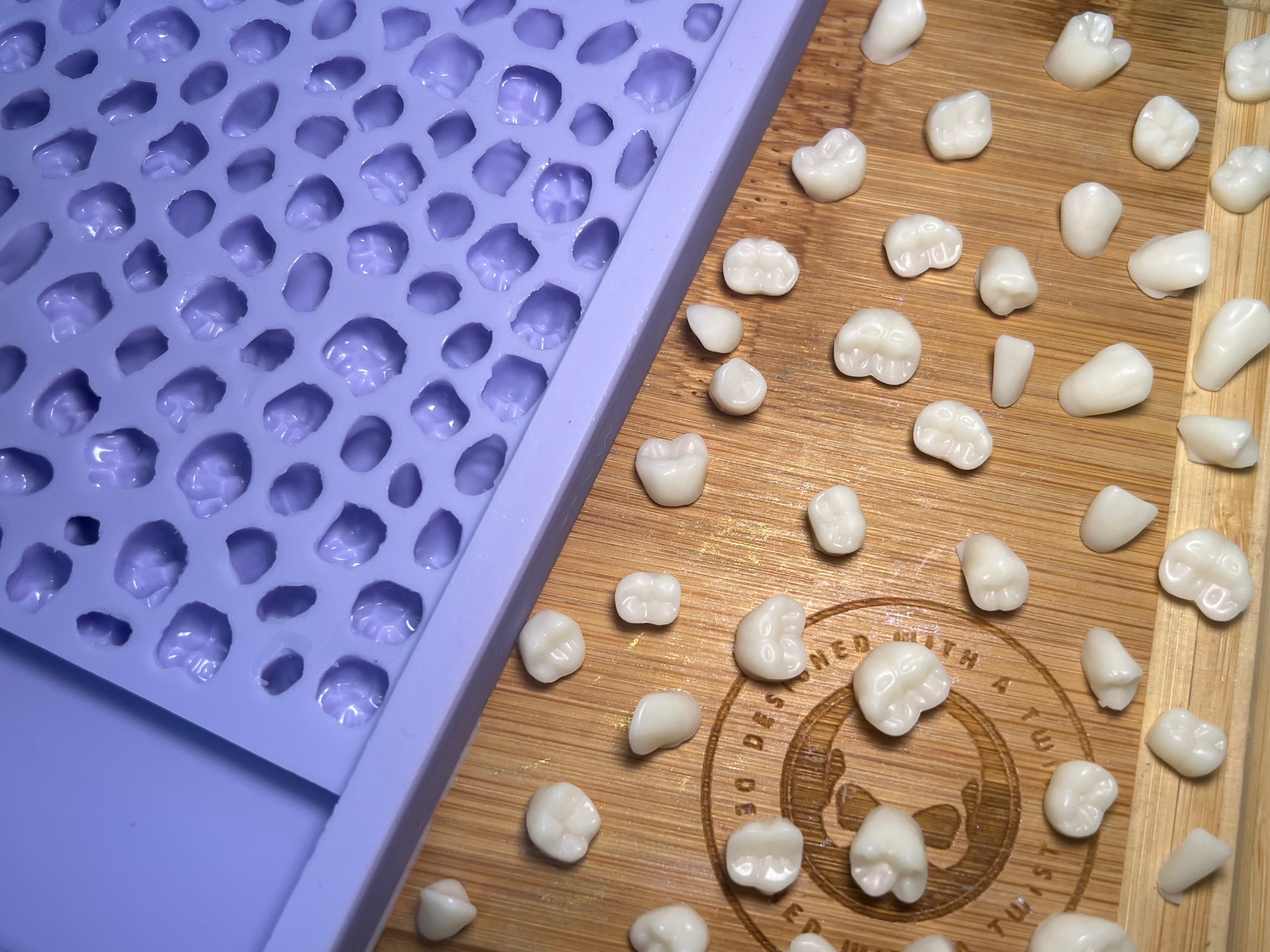 Human Teeth Scrape n Scoop Wax Silicone Mold - Designed with a Twist - Top quality silicone molds made in the UK.