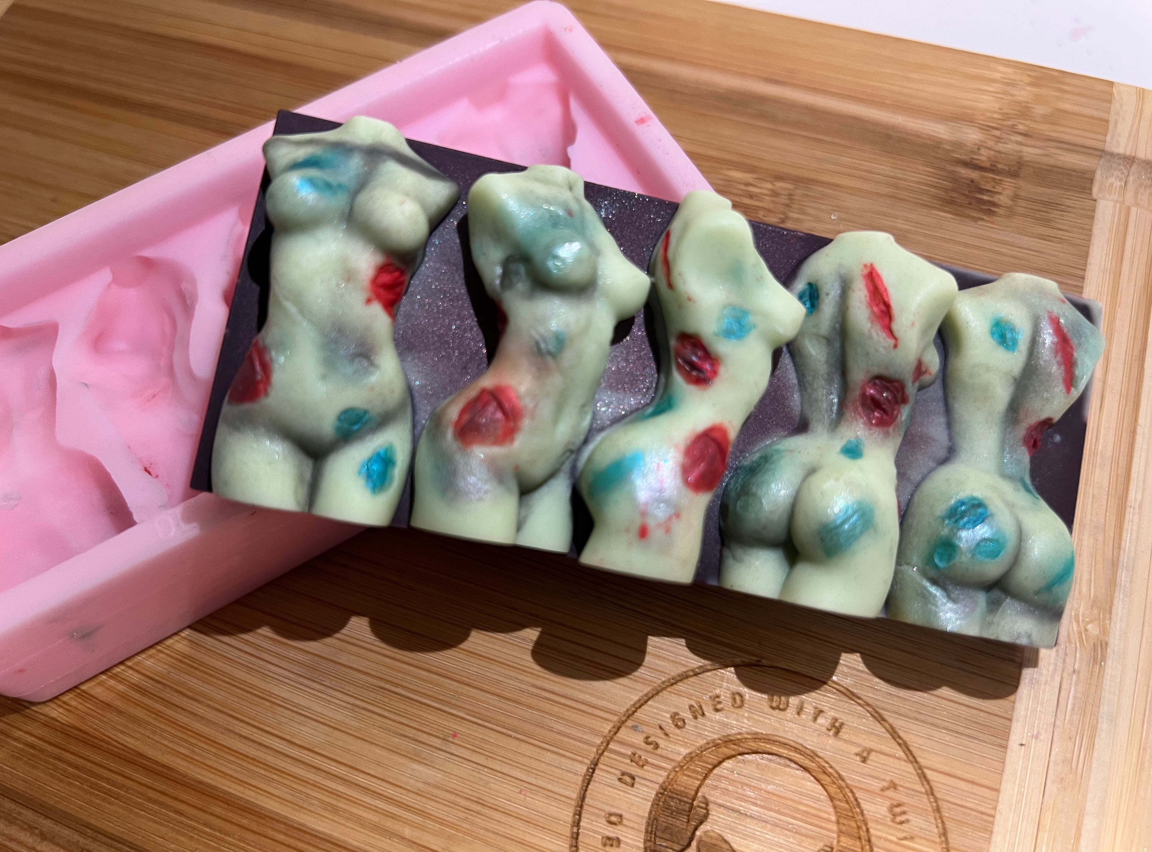 Zombie Turning Goddess Torso Snapbar Silicone Mold - Designed with a Twist - Top quality silicone molds made in the UK.