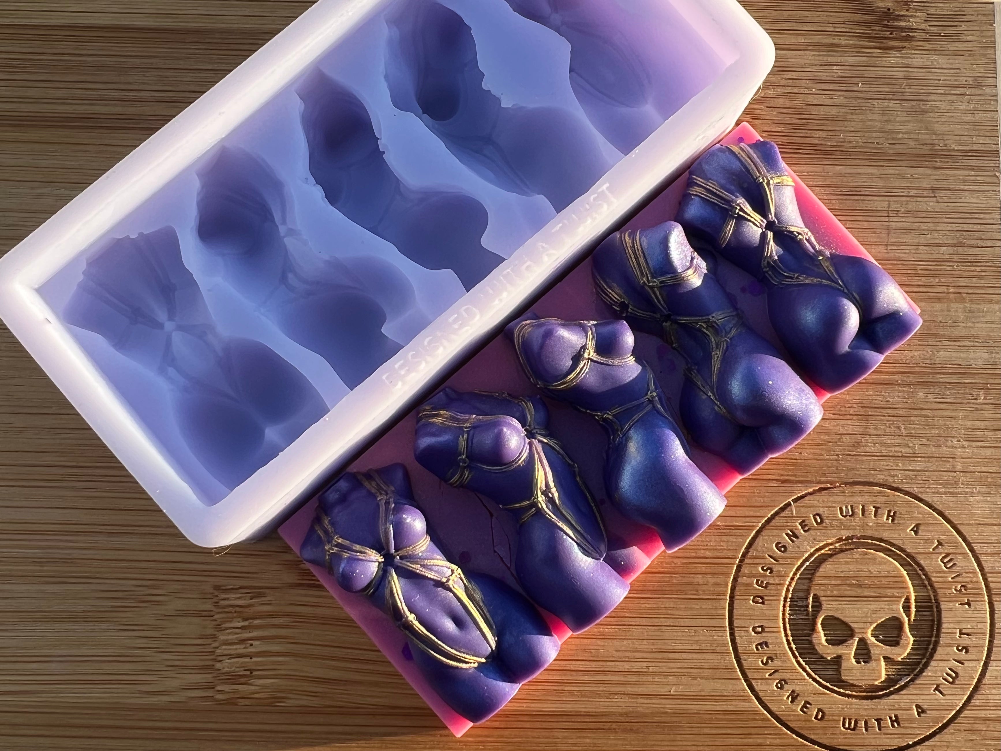 Shibari Turning Goddess Torso Snapbar Silicone Mold - Designed with a Twist - Top quality silicone molds made in the UK.