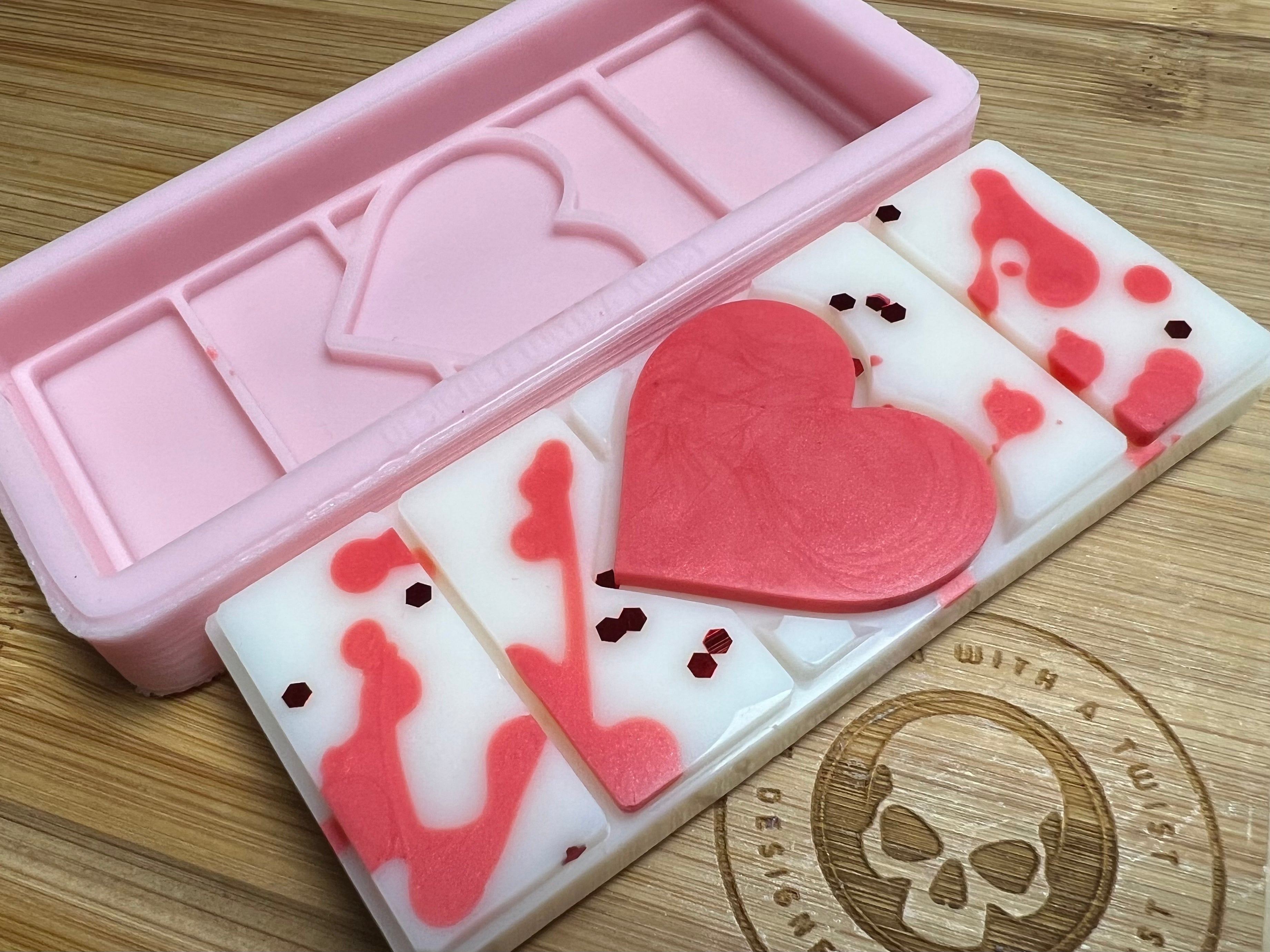 Heart Snapbar Silicone Mold - Designed with a Twist - Top quality silicone molds made in the UK.