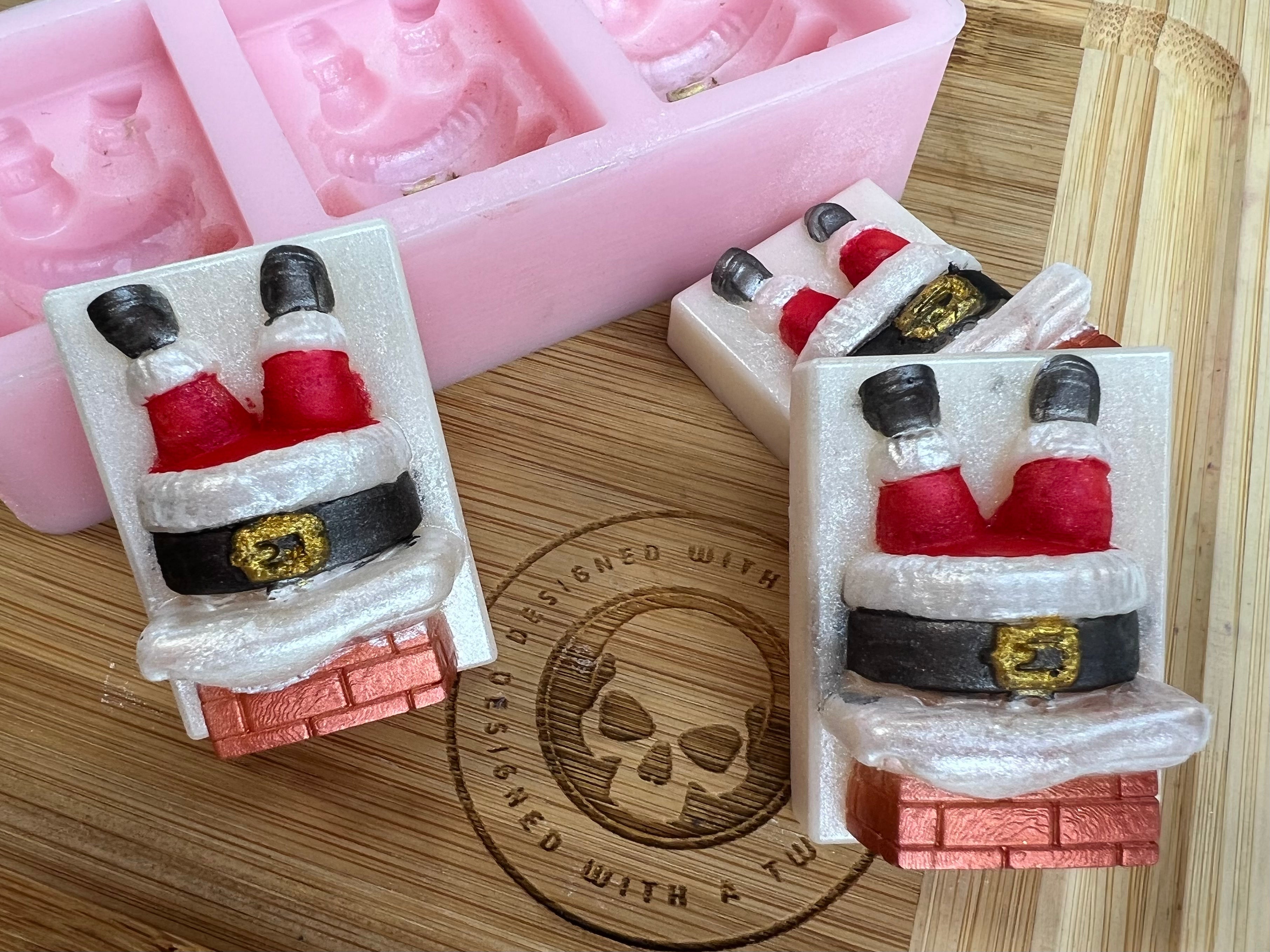 Santa In Chimney Wax Melt Silicone Mold - Designed with a Twist - Top quality silicone molds made in the UK.