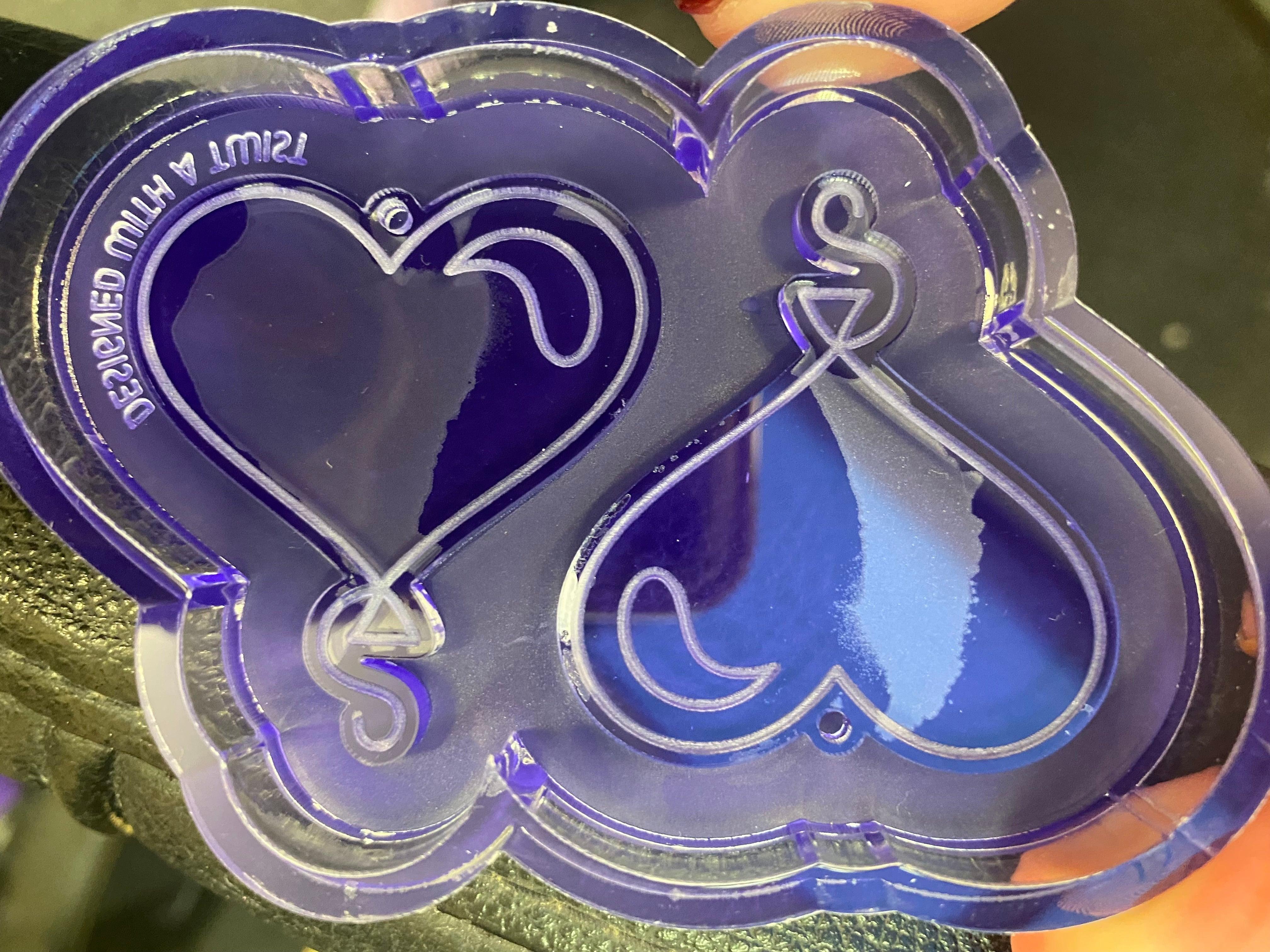 Balloon Heart Earring Silicone Mold - Designed with a Twist - Top quality silicone molds made in the UK.