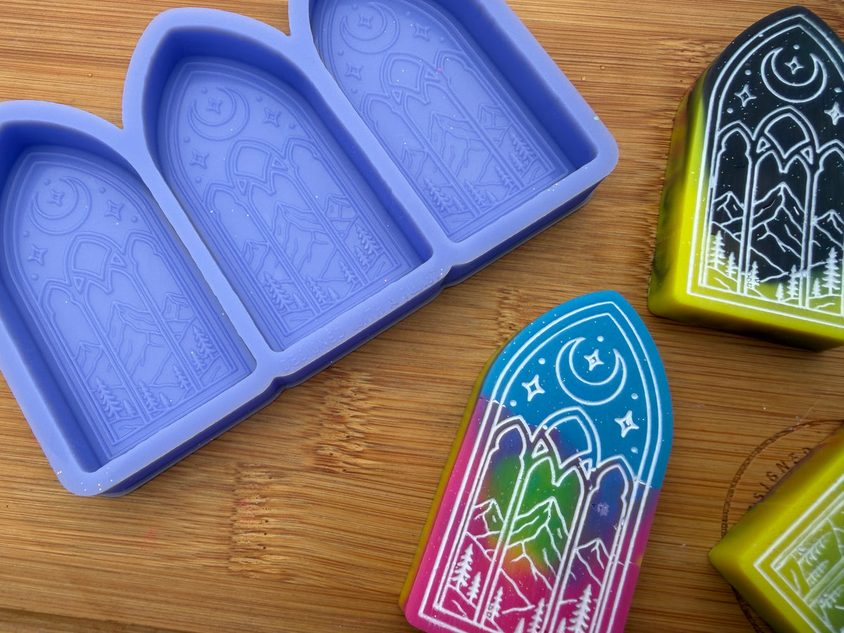 Gothic Window Silicone Mold - 3 Cavities