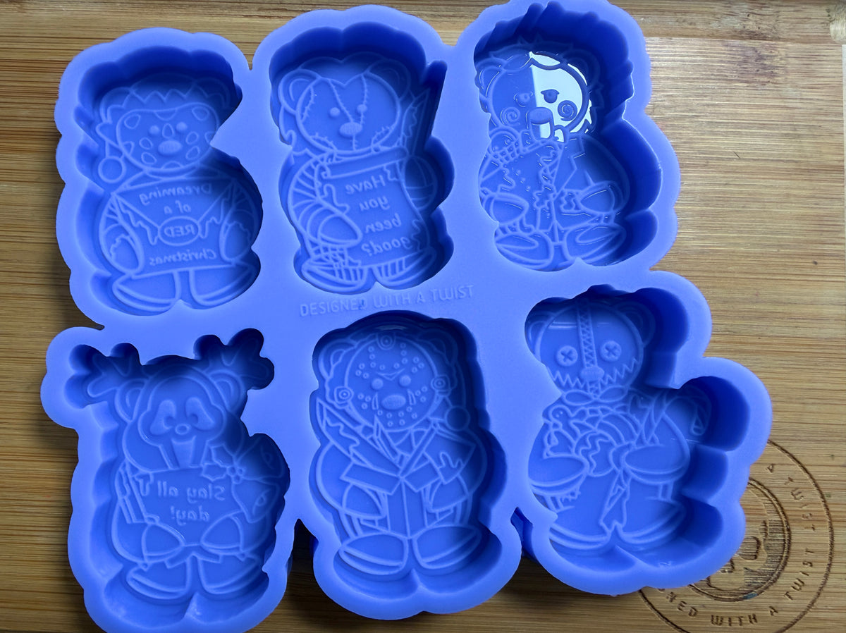 Christmas Killer Teddies Wax Melt Silicone Mold