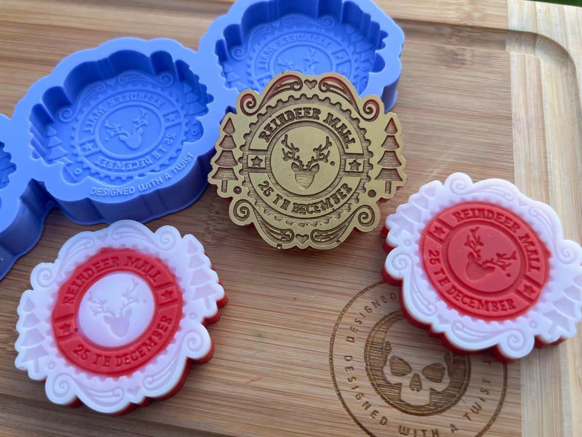 Reindeer Mail Wax Melt Silicone Mold Designed with a Twist