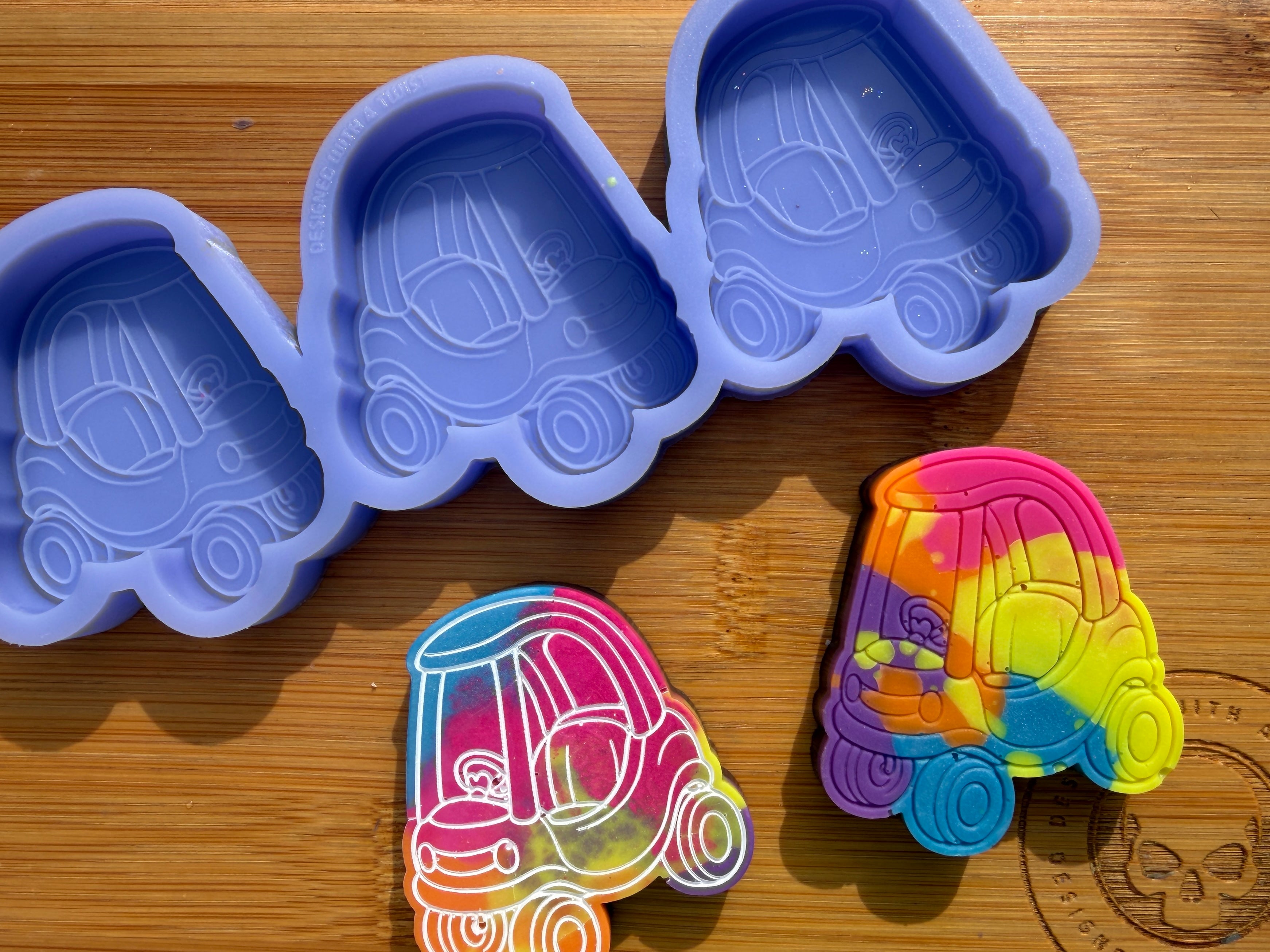 Retro Kids Toy Car Silicone Mold Trio