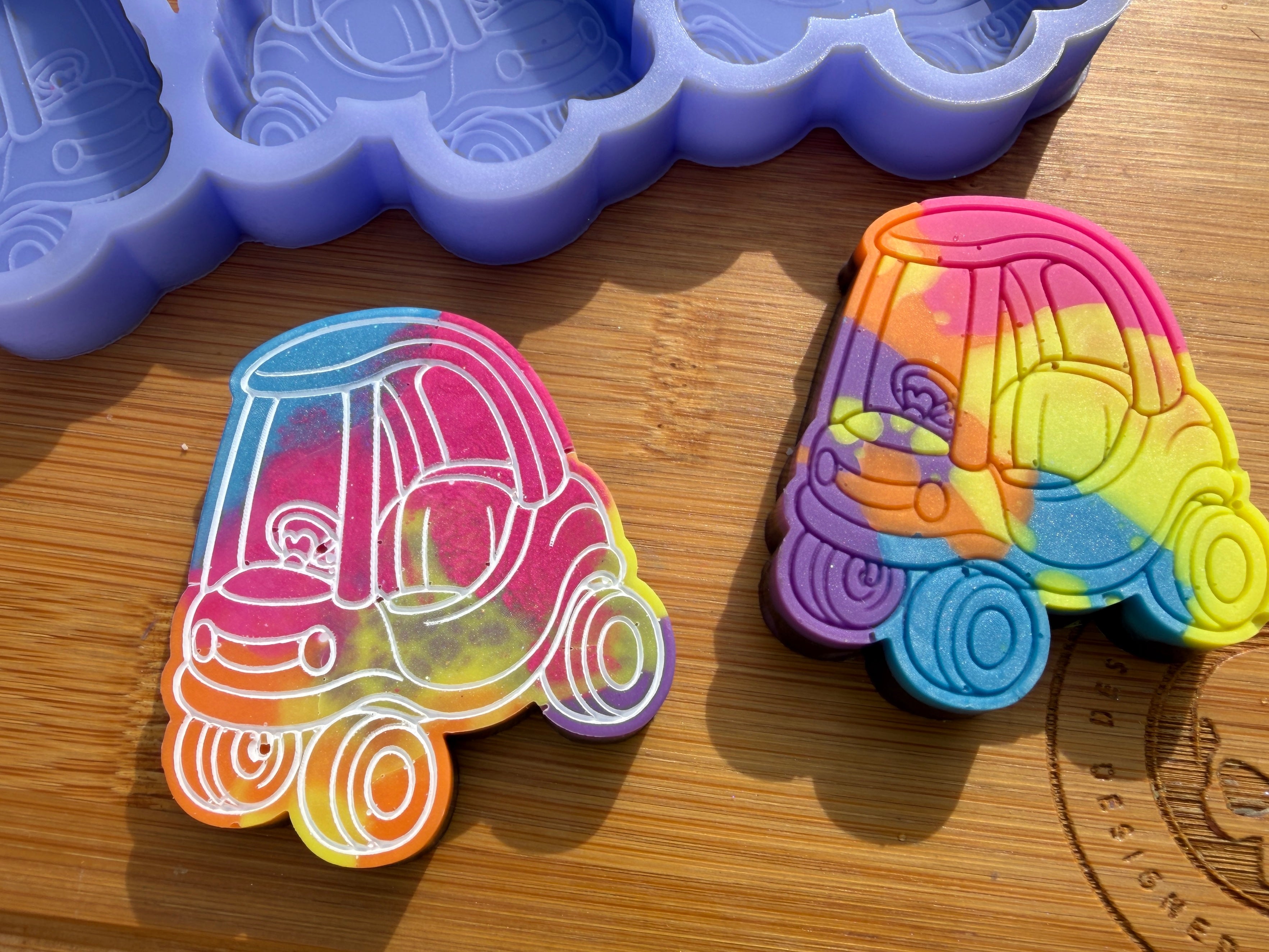 Retro Kids Toy Car Silicone Mold Trio