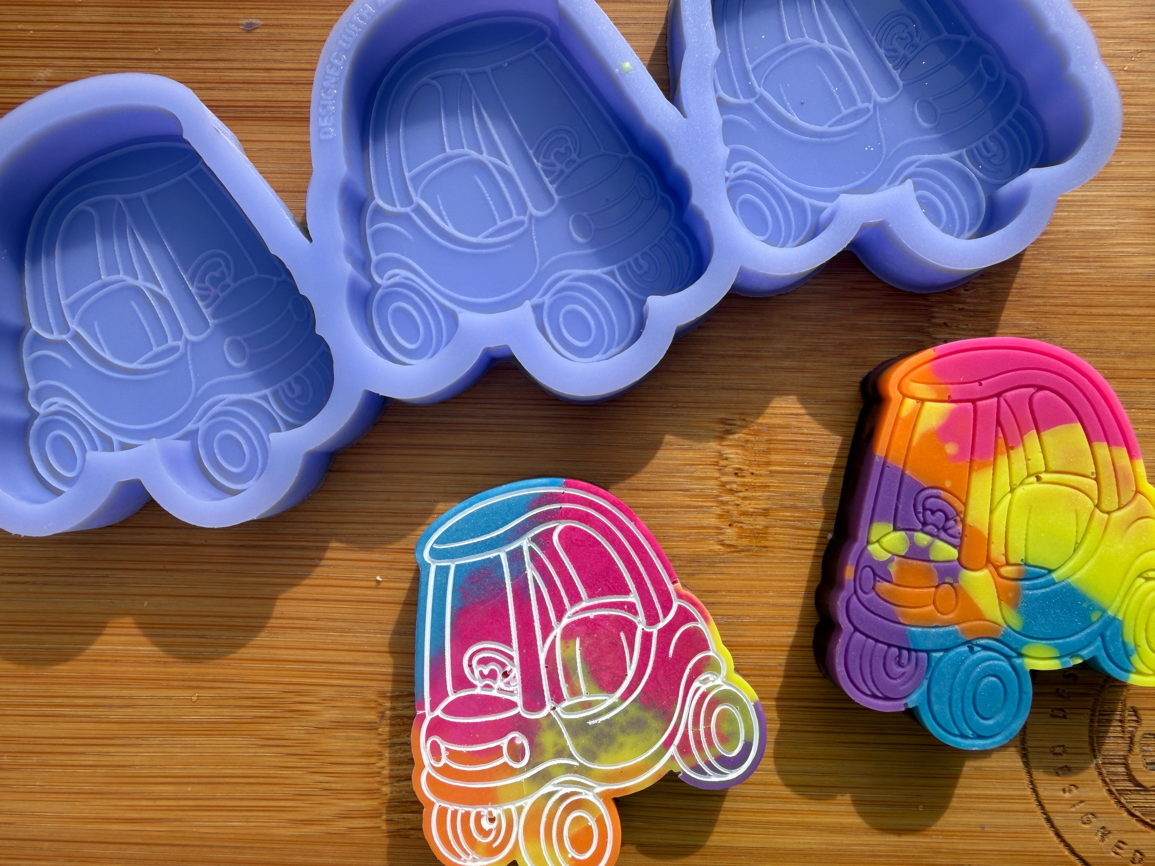 Retro Kids Toy Car Silicone Mold Trio