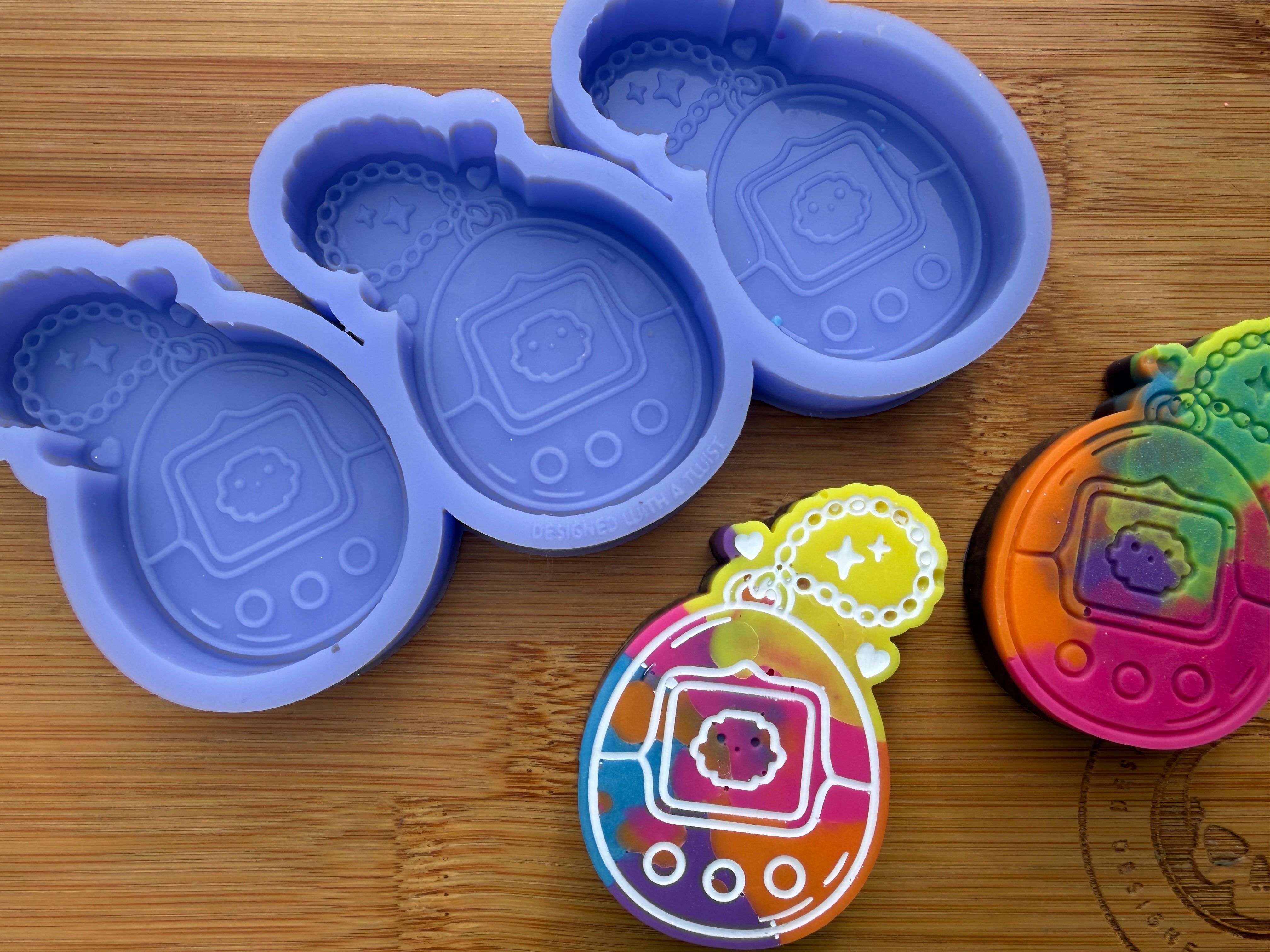 Virtual Pet Keychain Silicone Mold Trio