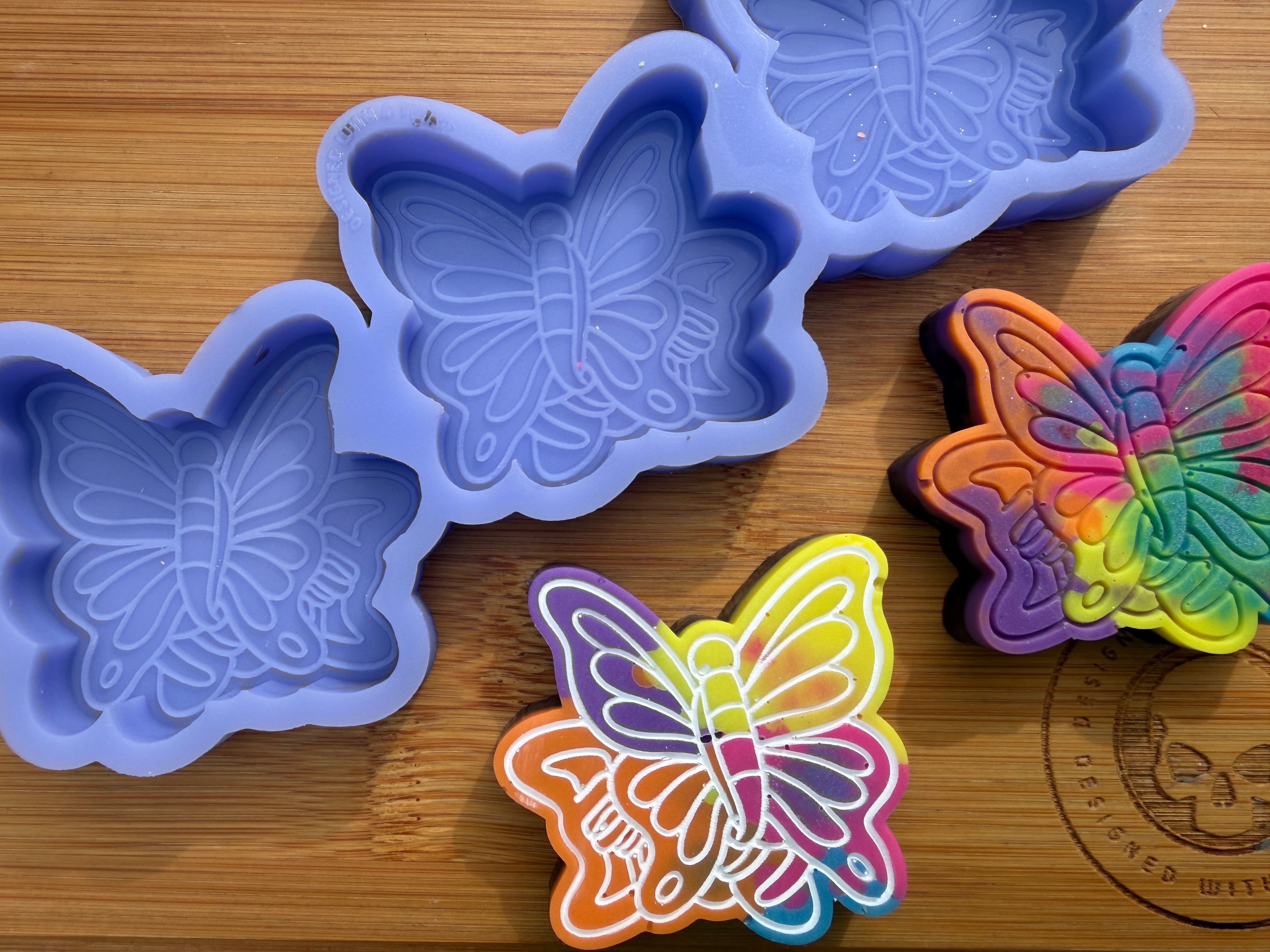 Butterfly Hair Clips Silicone Mold Trio