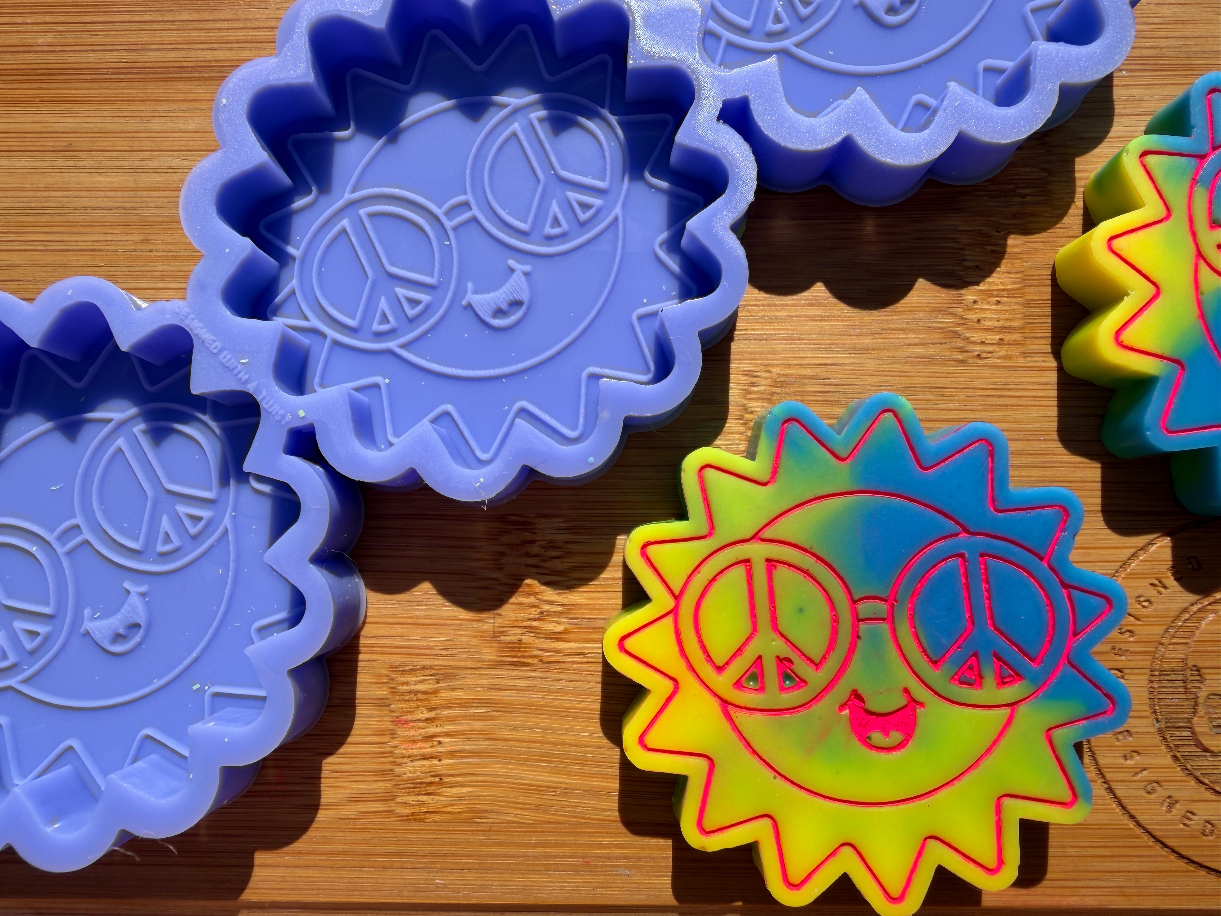 Peace Sun Silicone Mold - 3 Cavities