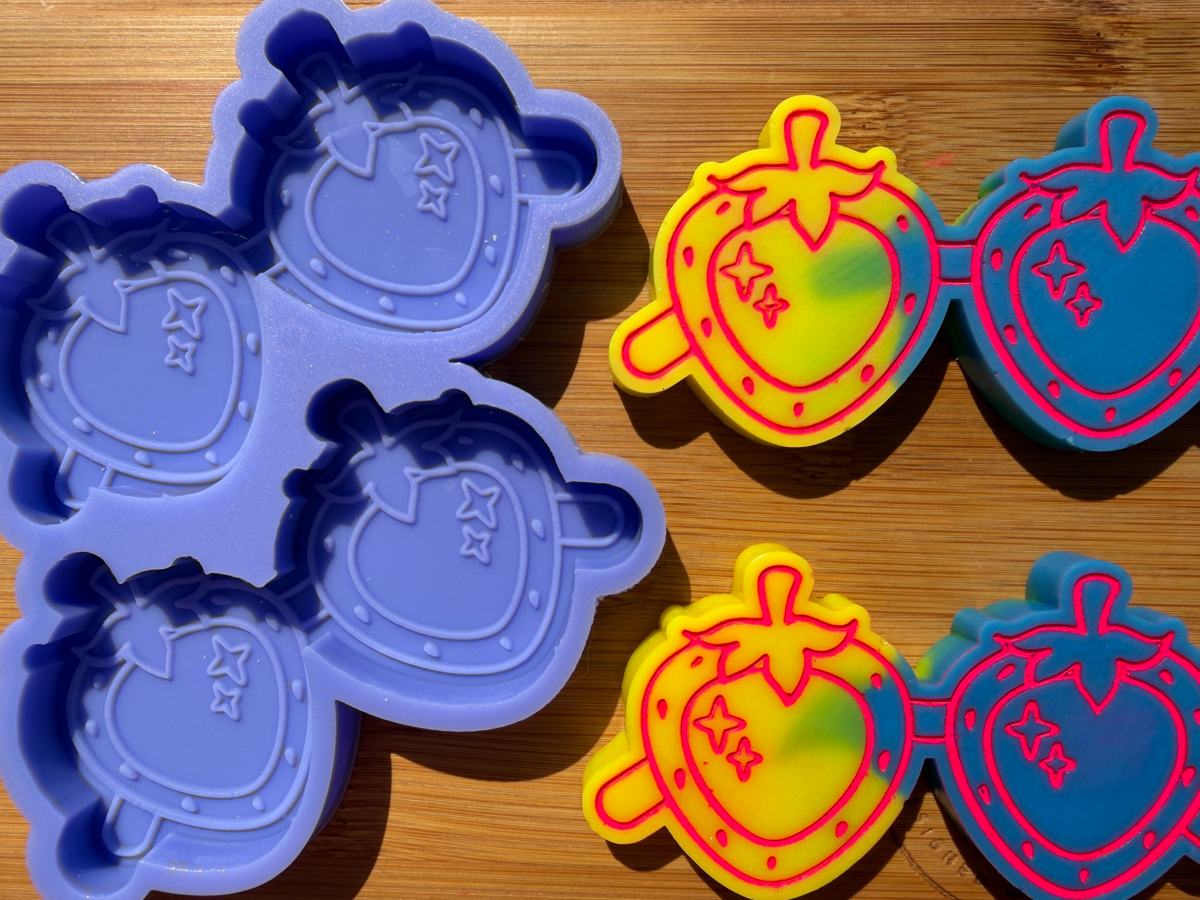 Strawberry Sunglasses Silicone Mold - 2 Cavities