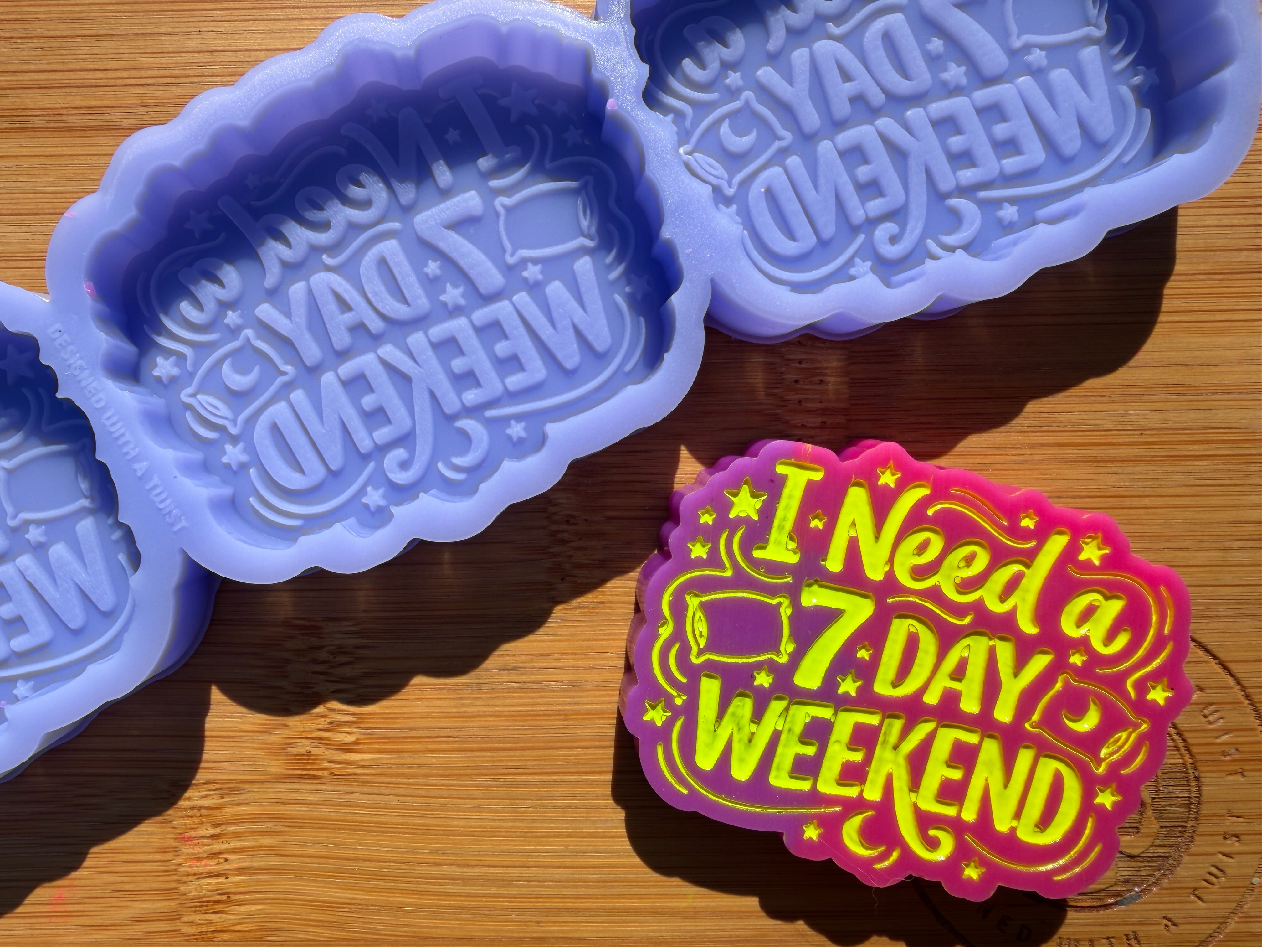 7 Day Weekend Silicone Mold - 3 Cavities